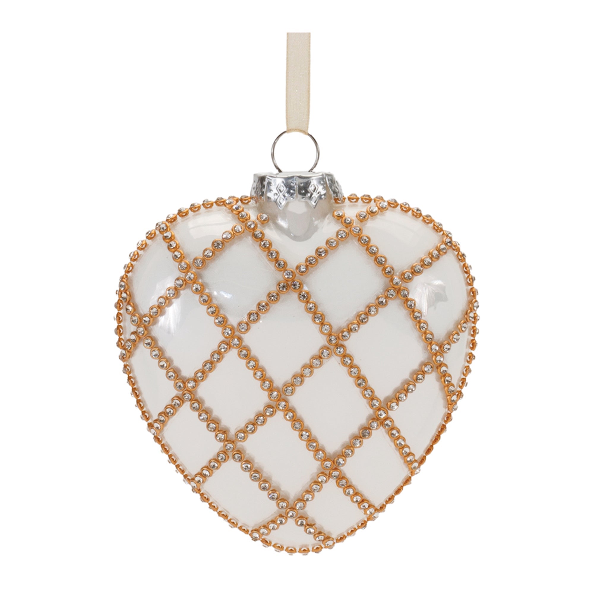 Heart Ornament 4.5”H Glass