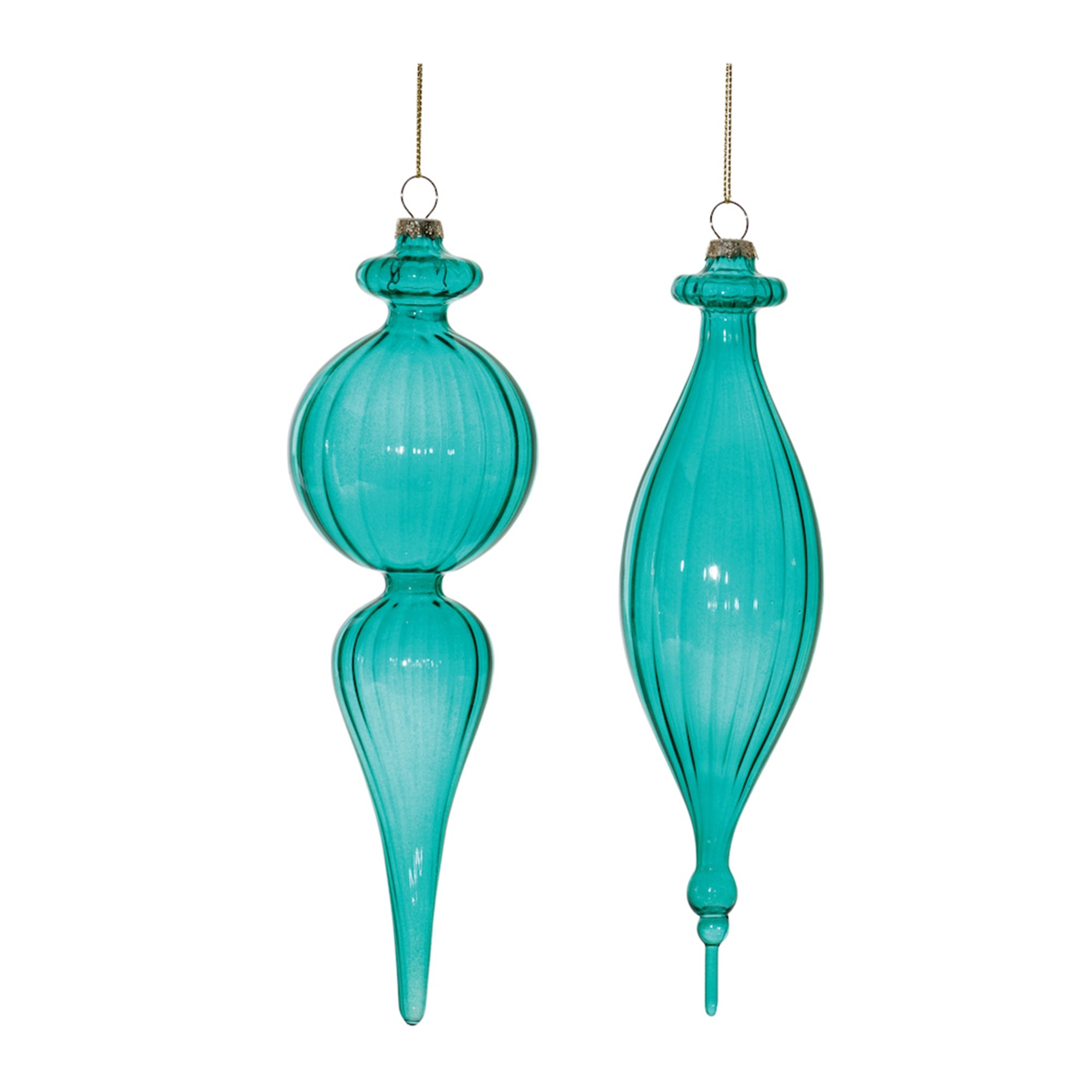 Ornament (2 Asst) 9"H, 9.5"H Glass