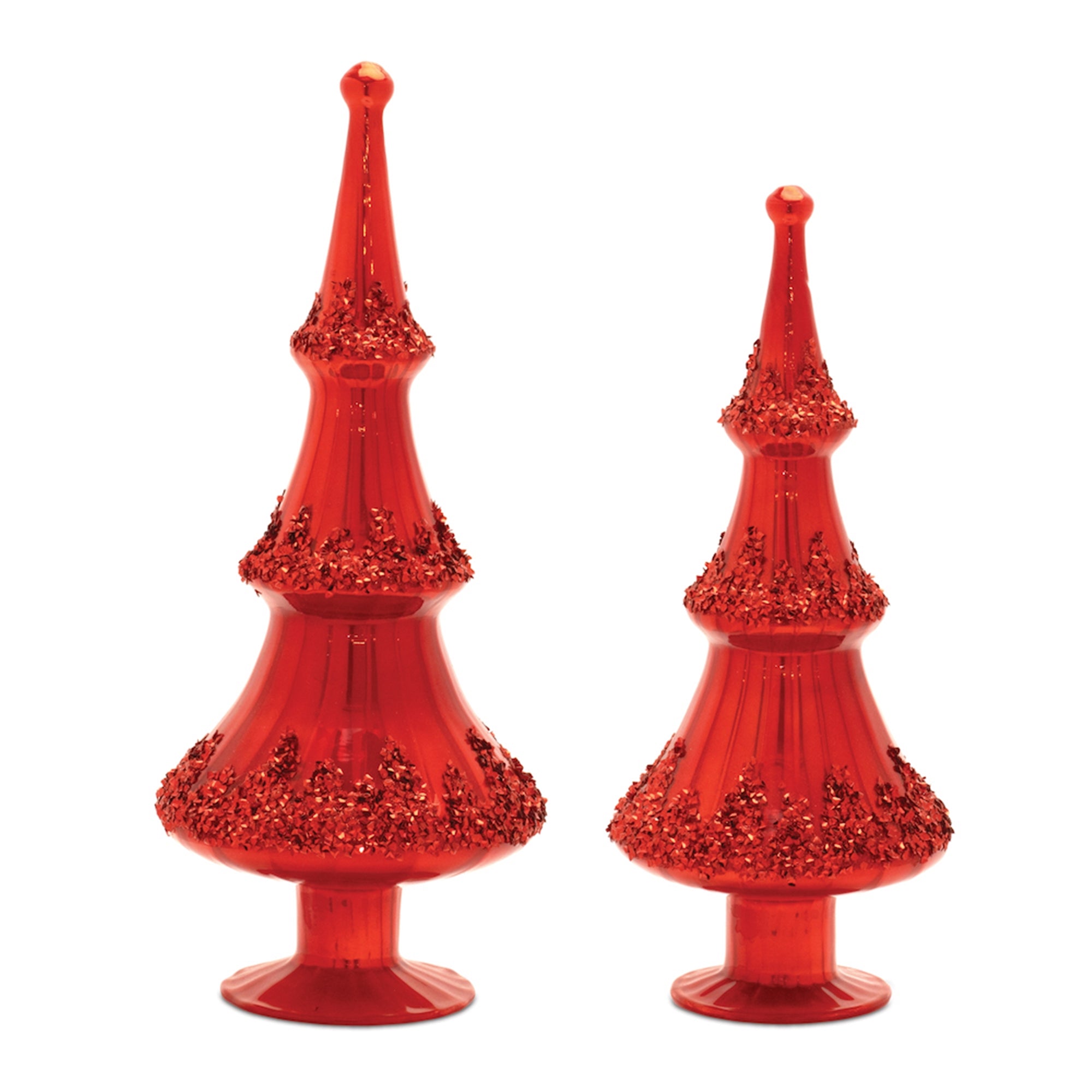 Tree (Set of 2) 12.5"H, 14.5"H Glass
