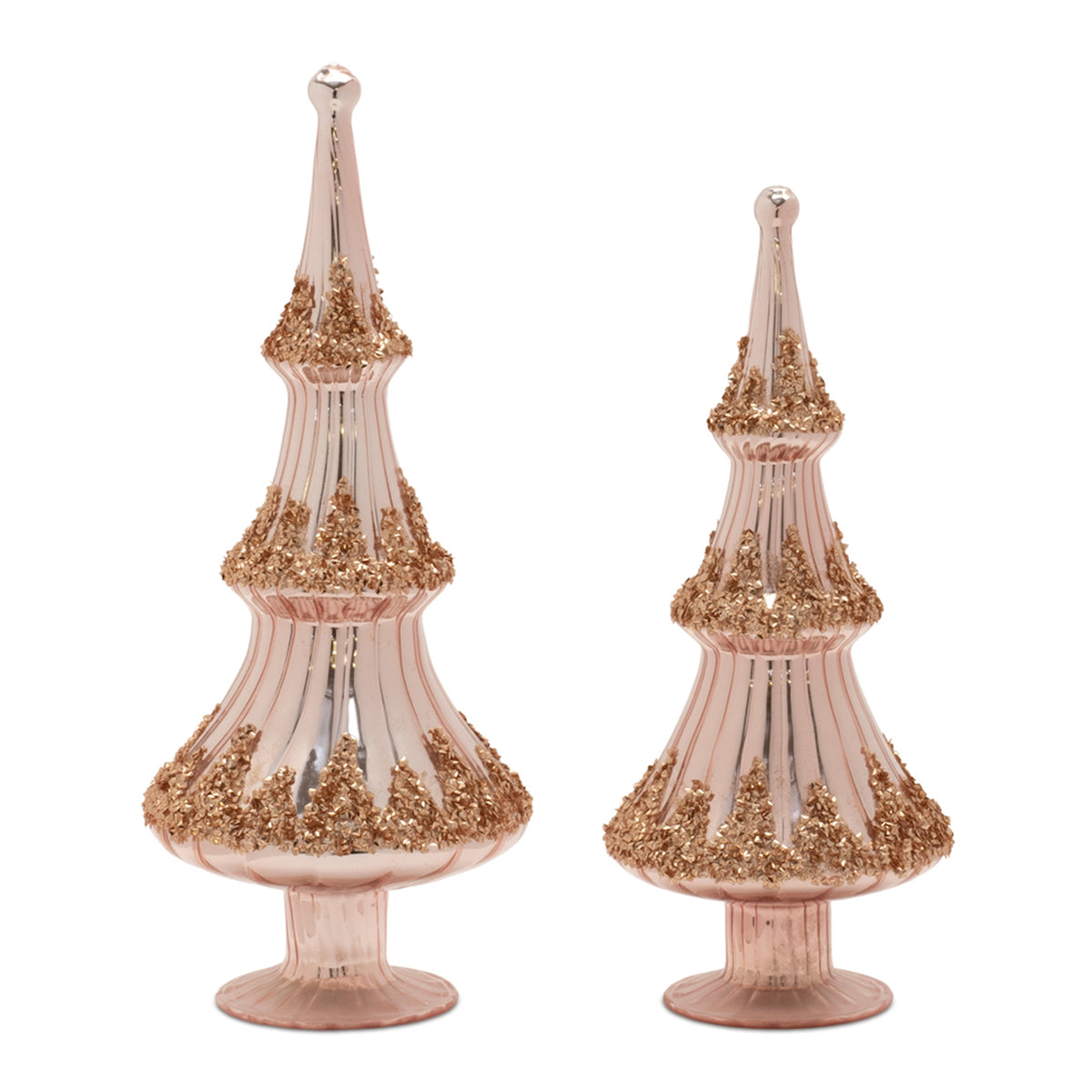 Rose Gold Glass Trees (S/2)
