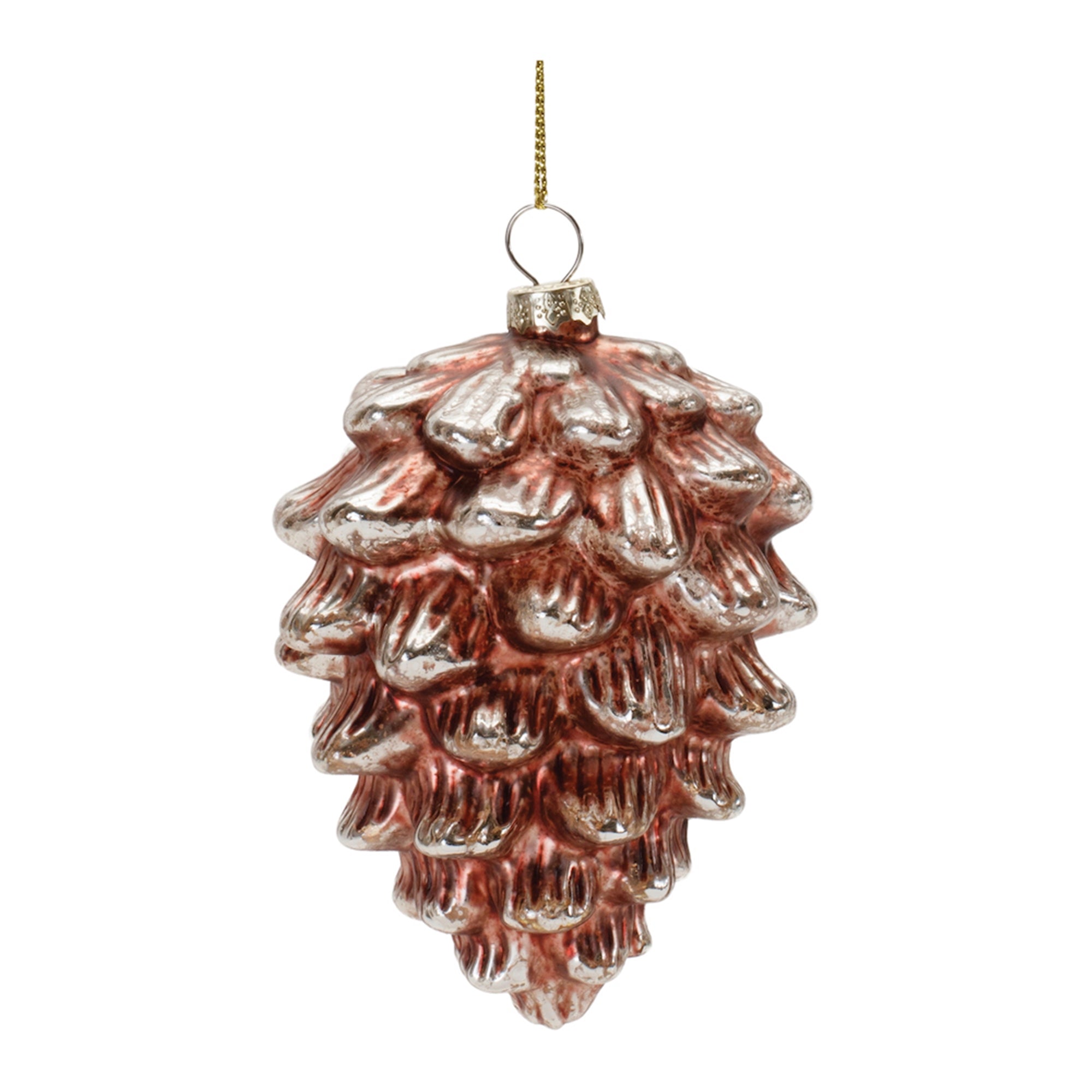 Pine Cone Ornament  5”H Glass