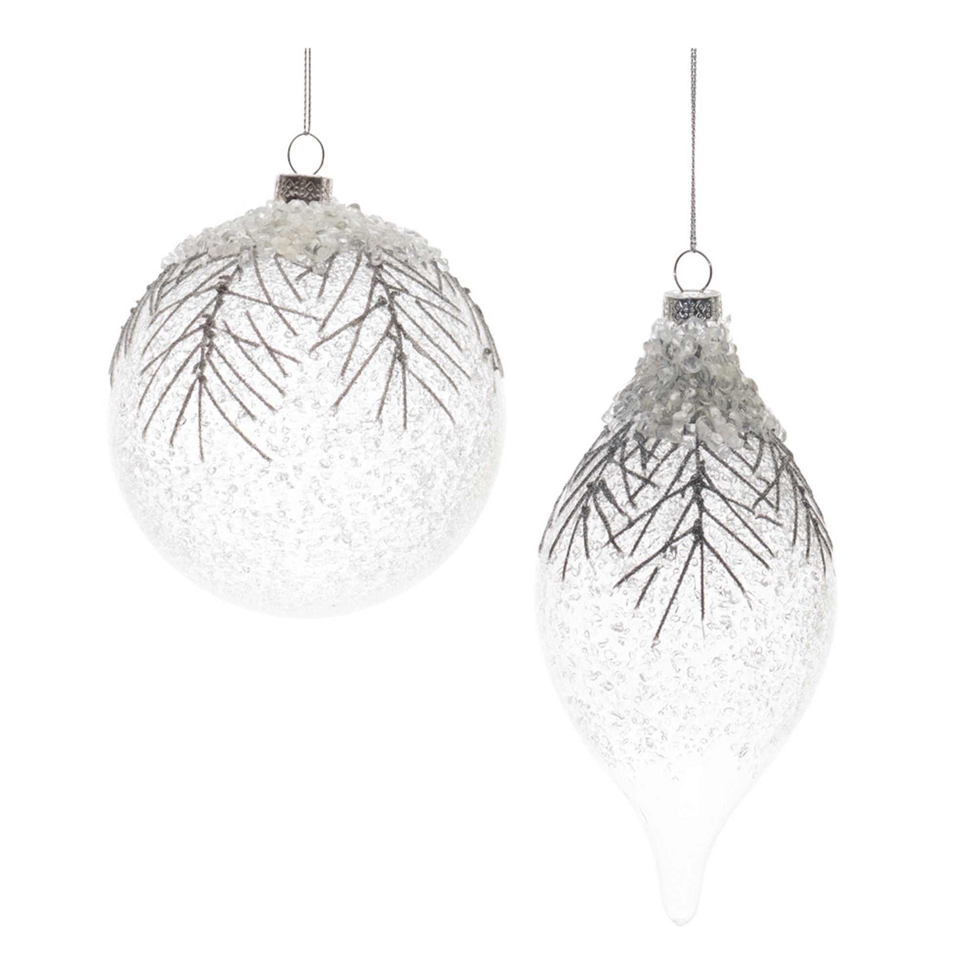 Ornament (2 Asst) 4"D, 7"H Glass