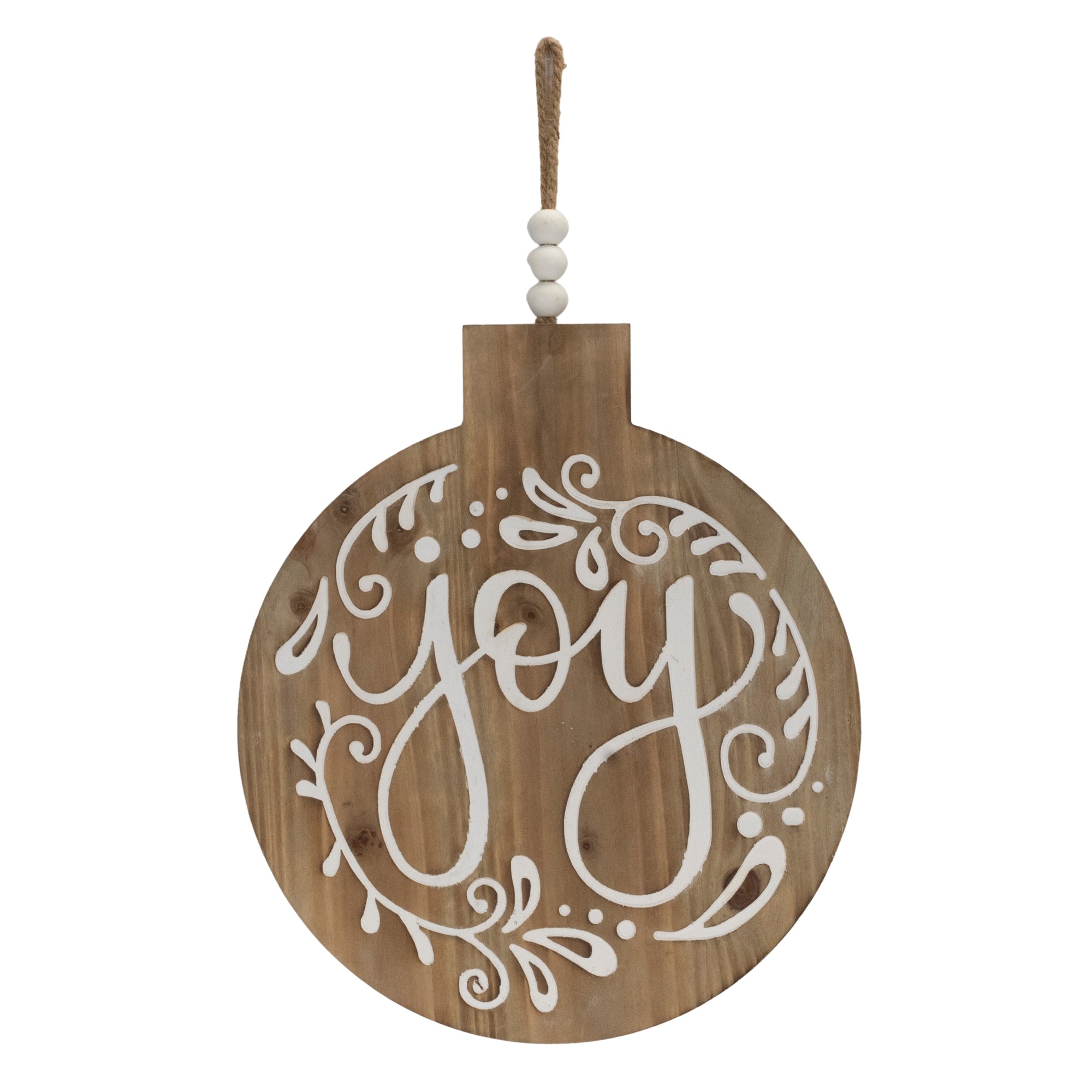 Joy Ornament 18.5”H Wood