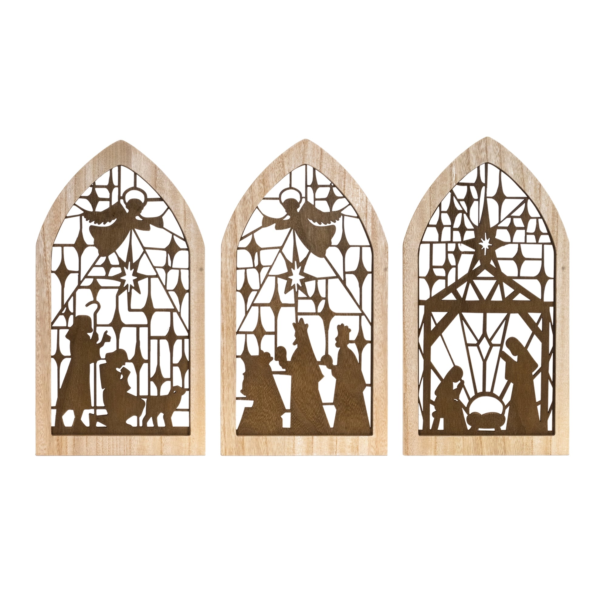Cut-Out Wood Nativity Screen Arches (Set of 3)