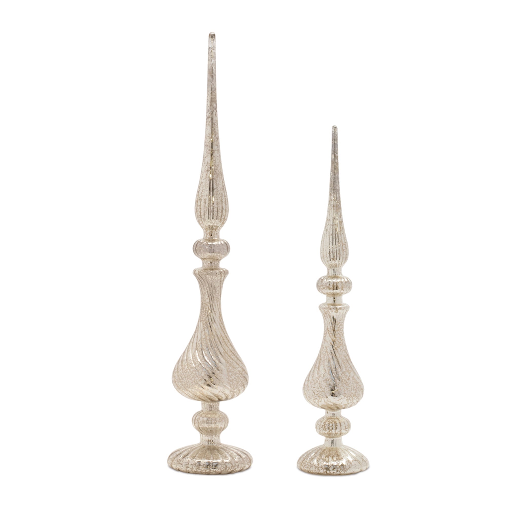 Finial (Set of 2) 16"H, 20"H Glass