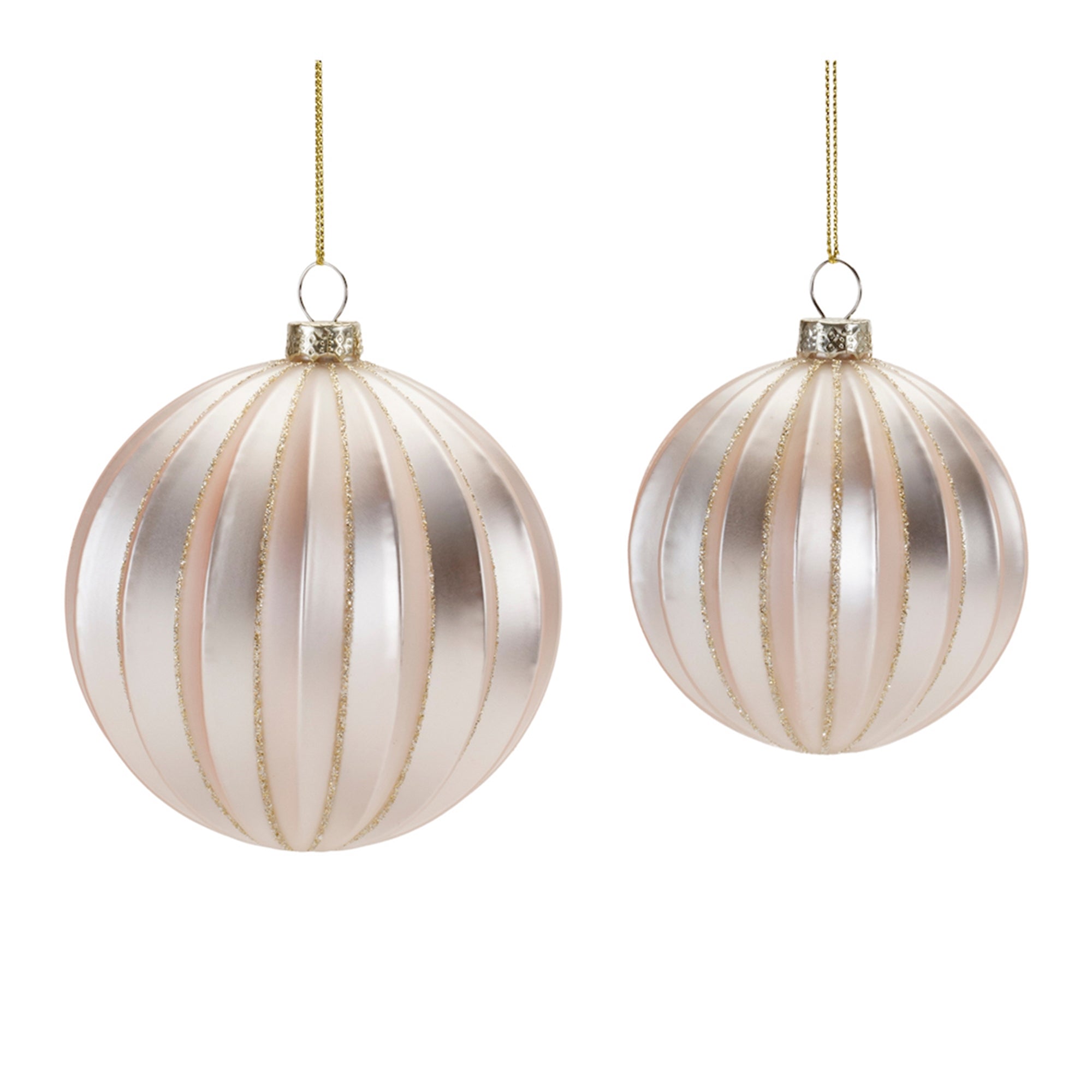 Ball Ornament (Set of 2) 3"D, 4"D Glass