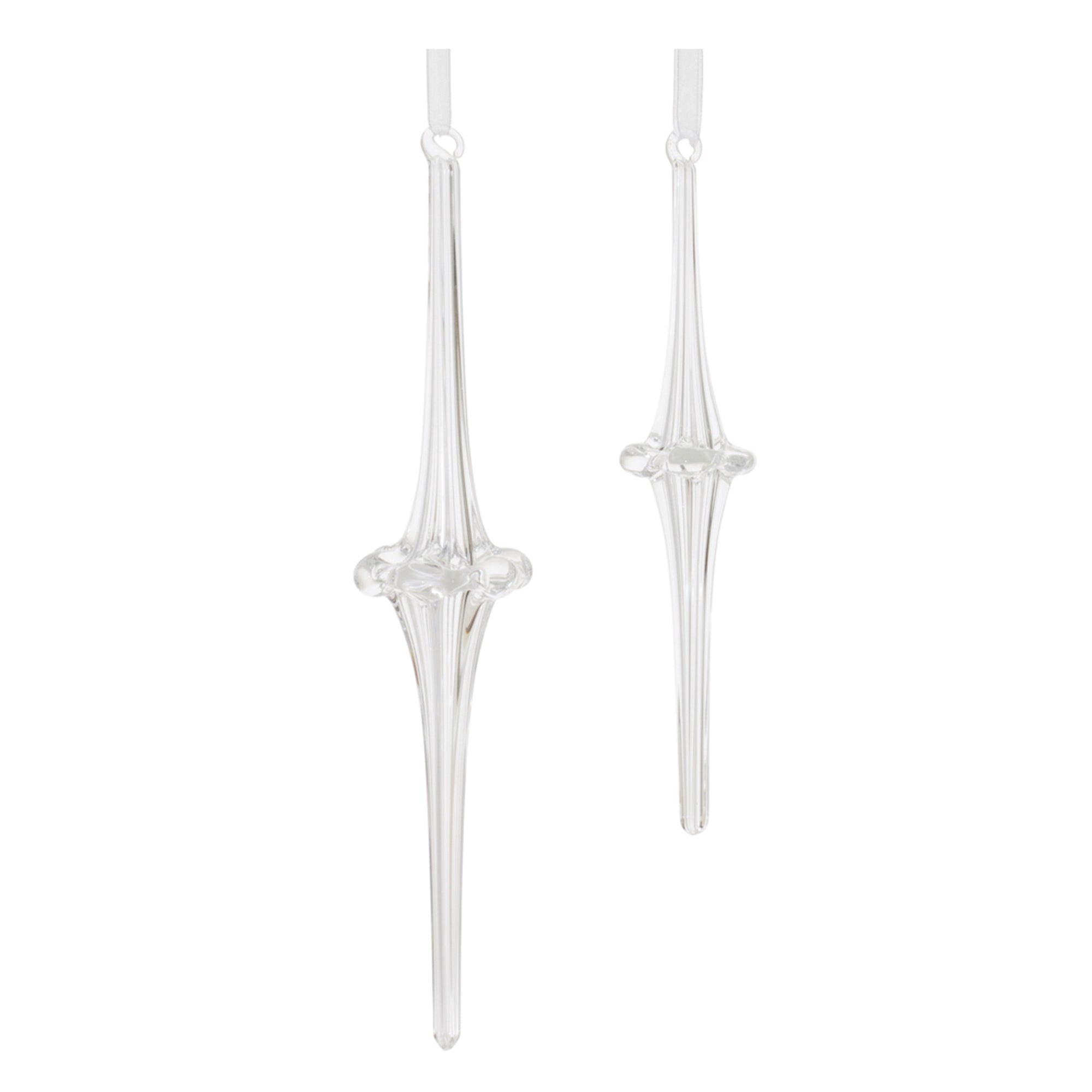 Ornament (Set of 2) 7.5"H, 10"H Glass