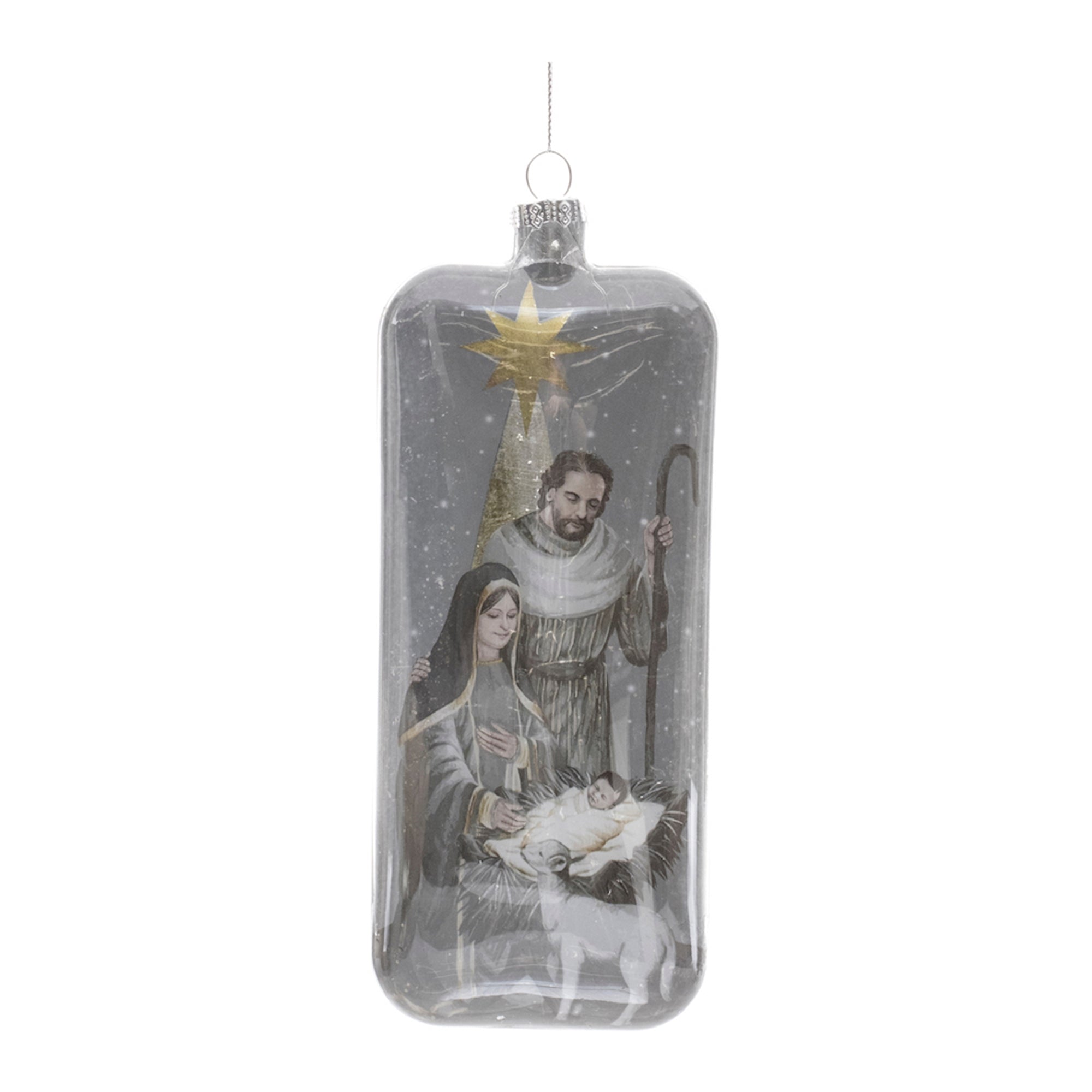 Holy Family Ornament 8”H Glass