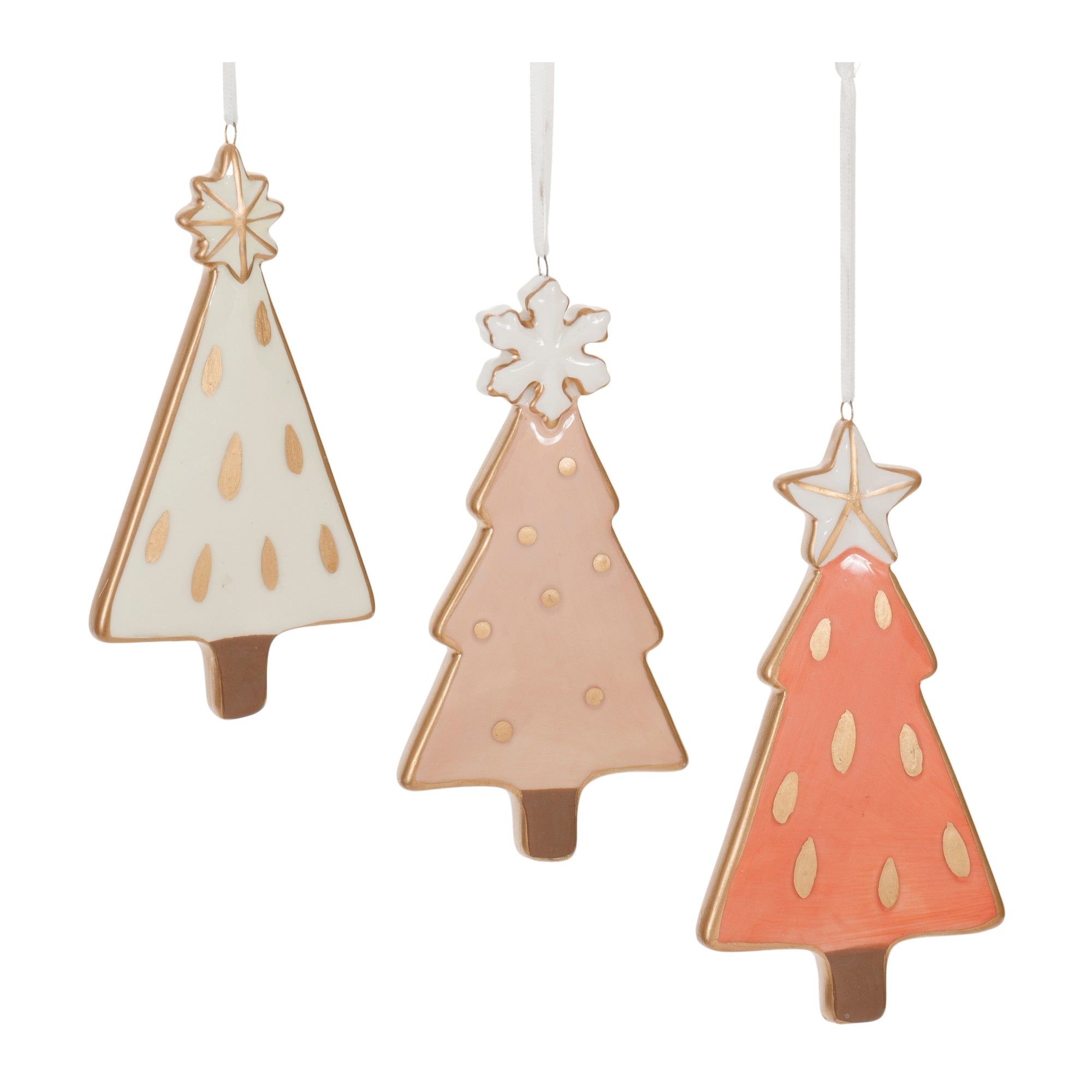 Tree Ornament (3 Asst) 4”H Ceramic