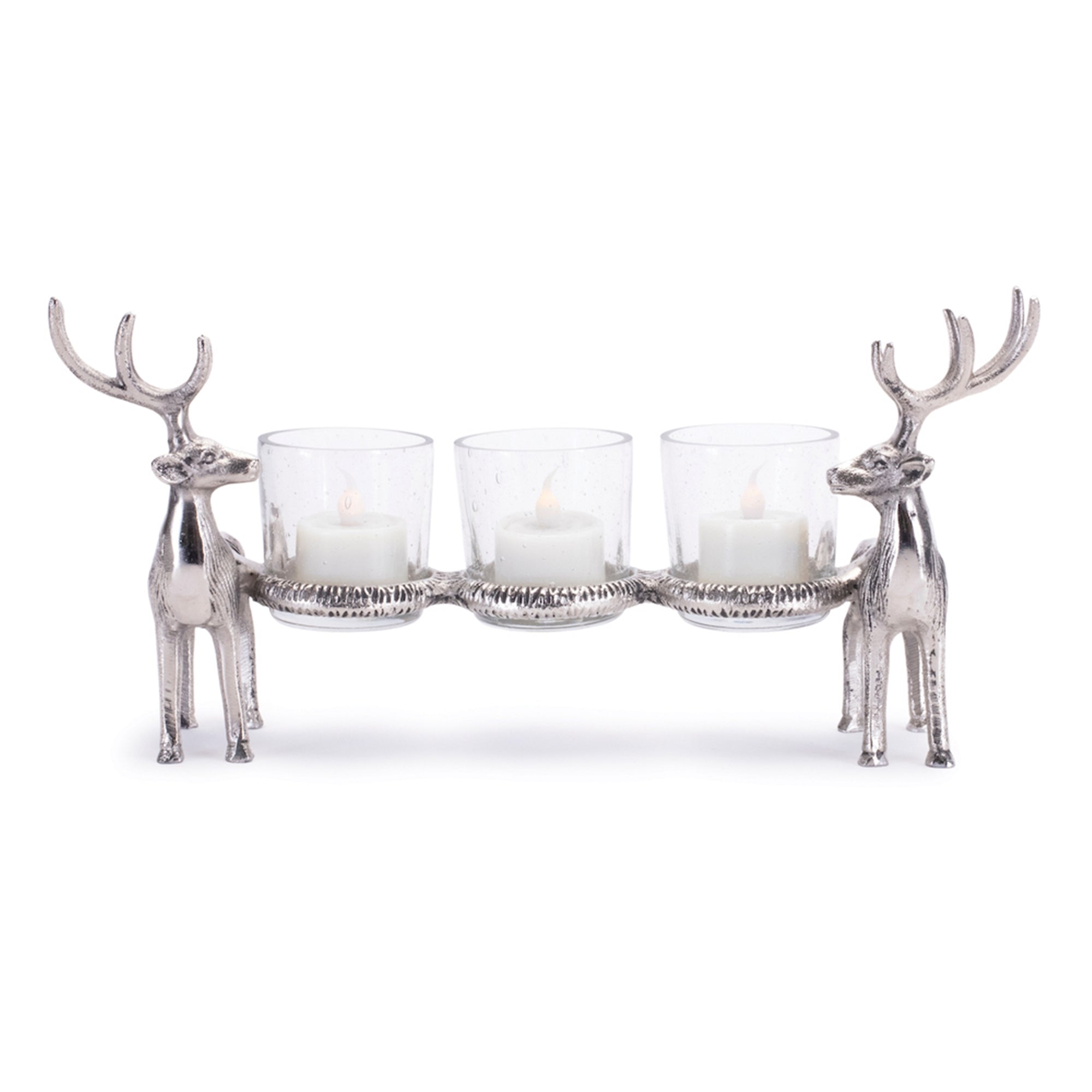 Deer Votive Holder 12"L x 6"H Aluminum/Glass