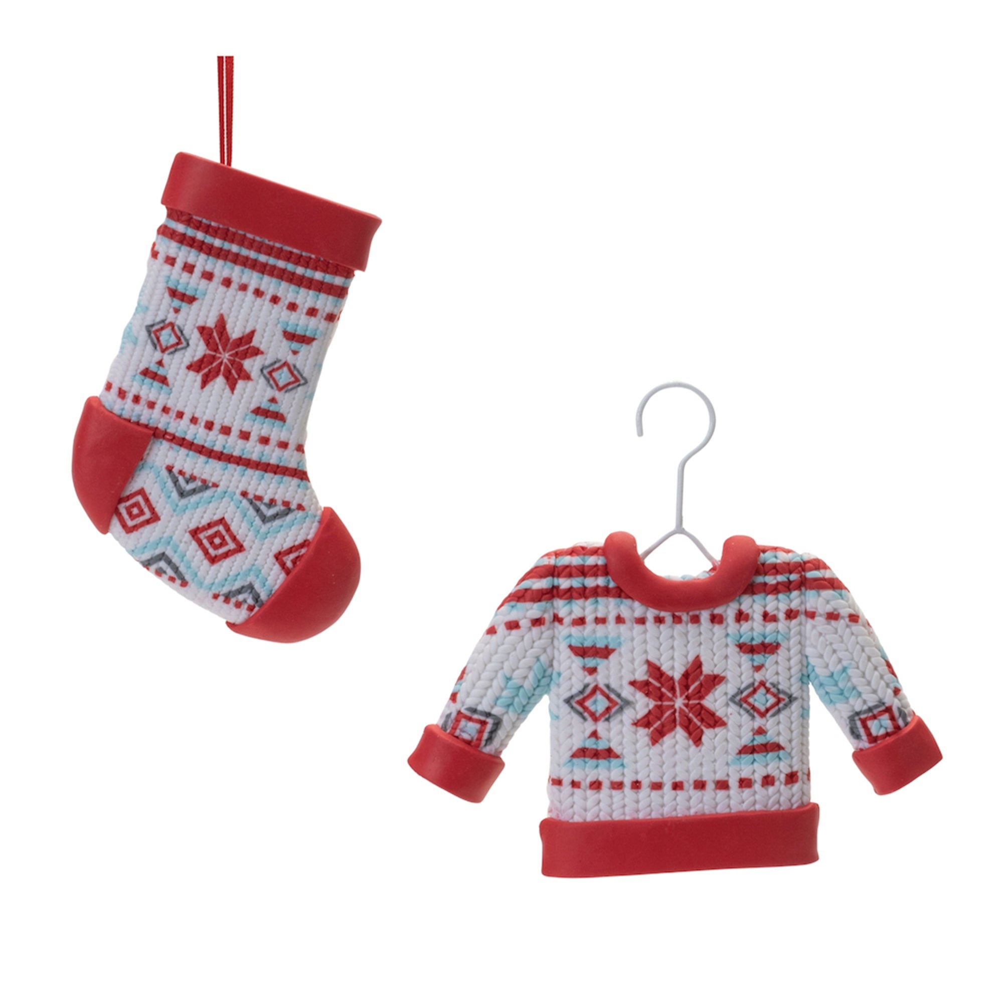 Stocking and Sweater Ornament (2 Asst) 4.75"H, 5"H