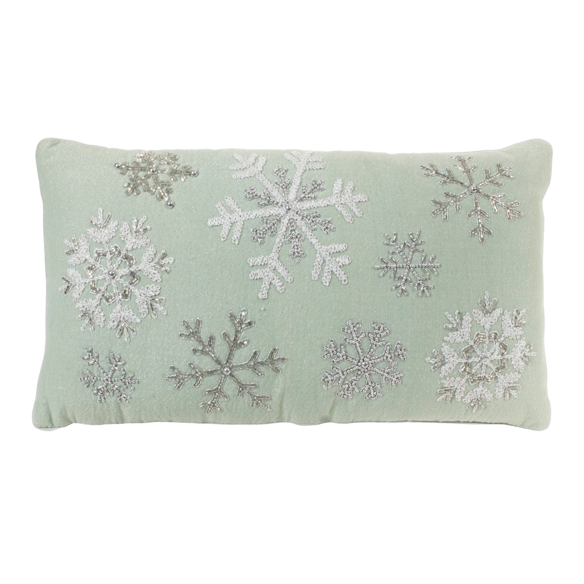 Snowflake Pillow 22"L x 12"H Cotton