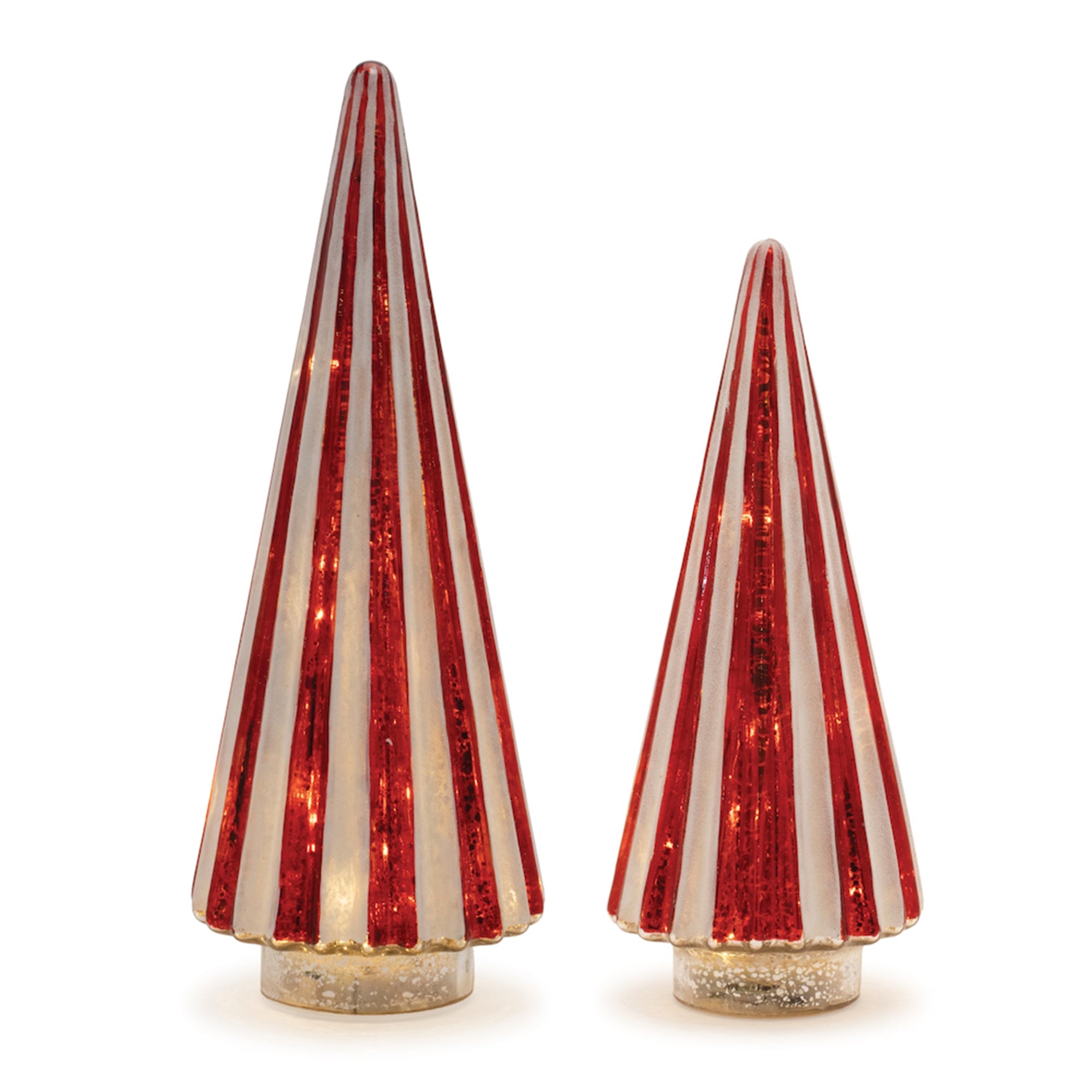 LED Tree (Set of 2) 12"H, 14.5"H Glass 3 AA Batteries, Not Included