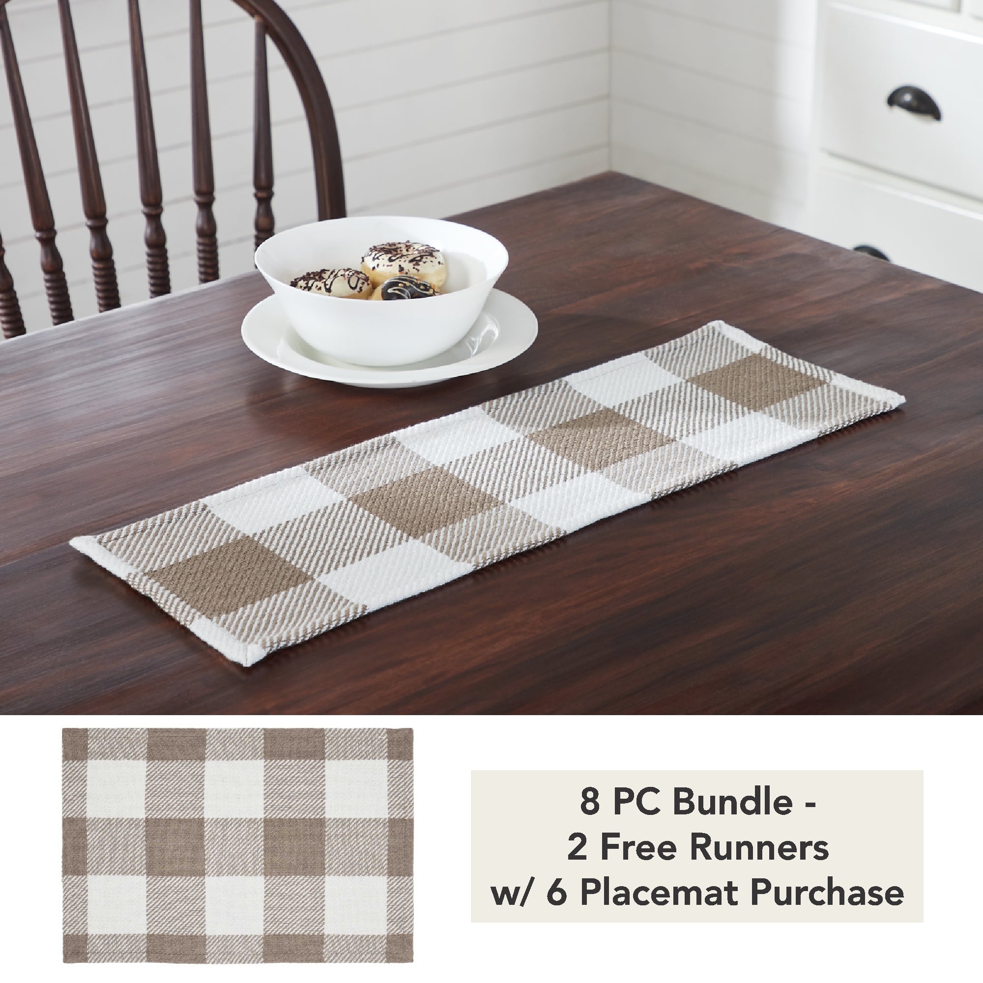 Annie Buffalo Check Portabella Runner (8 PC Bundle)