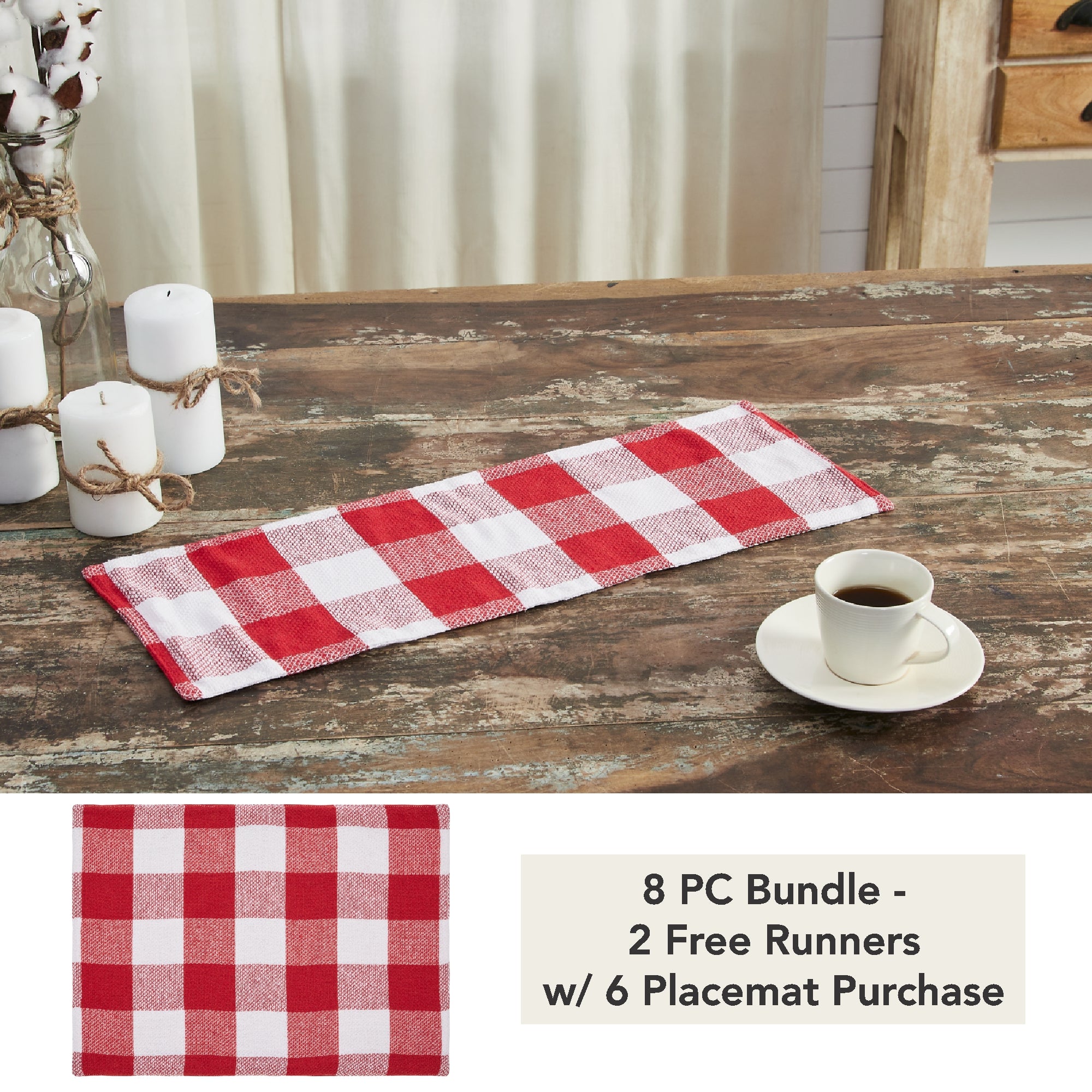 Annie Red Check Runner (8 PC Bundle)