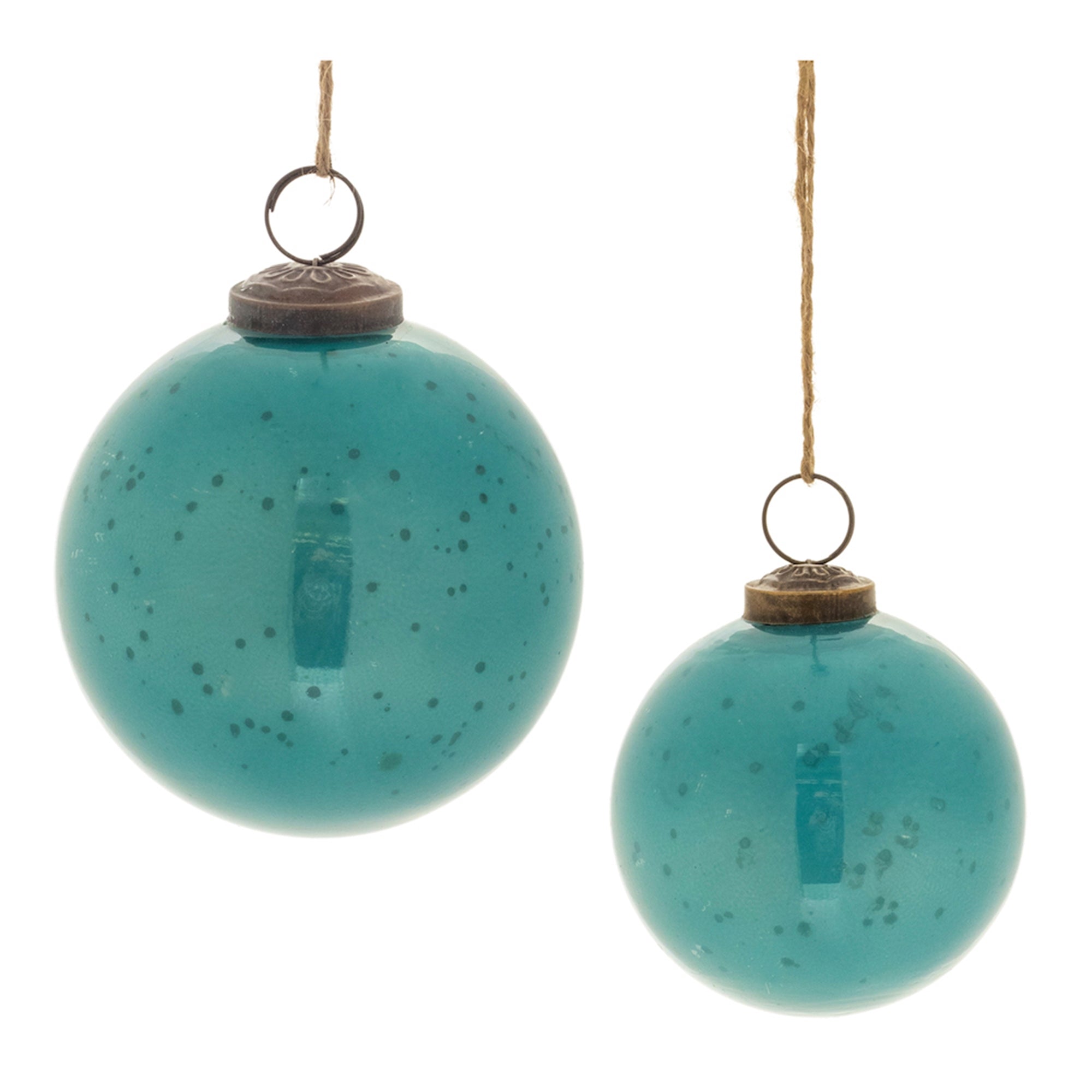 Ball Ornament (Set of 2) 3"D, 4"D Glass