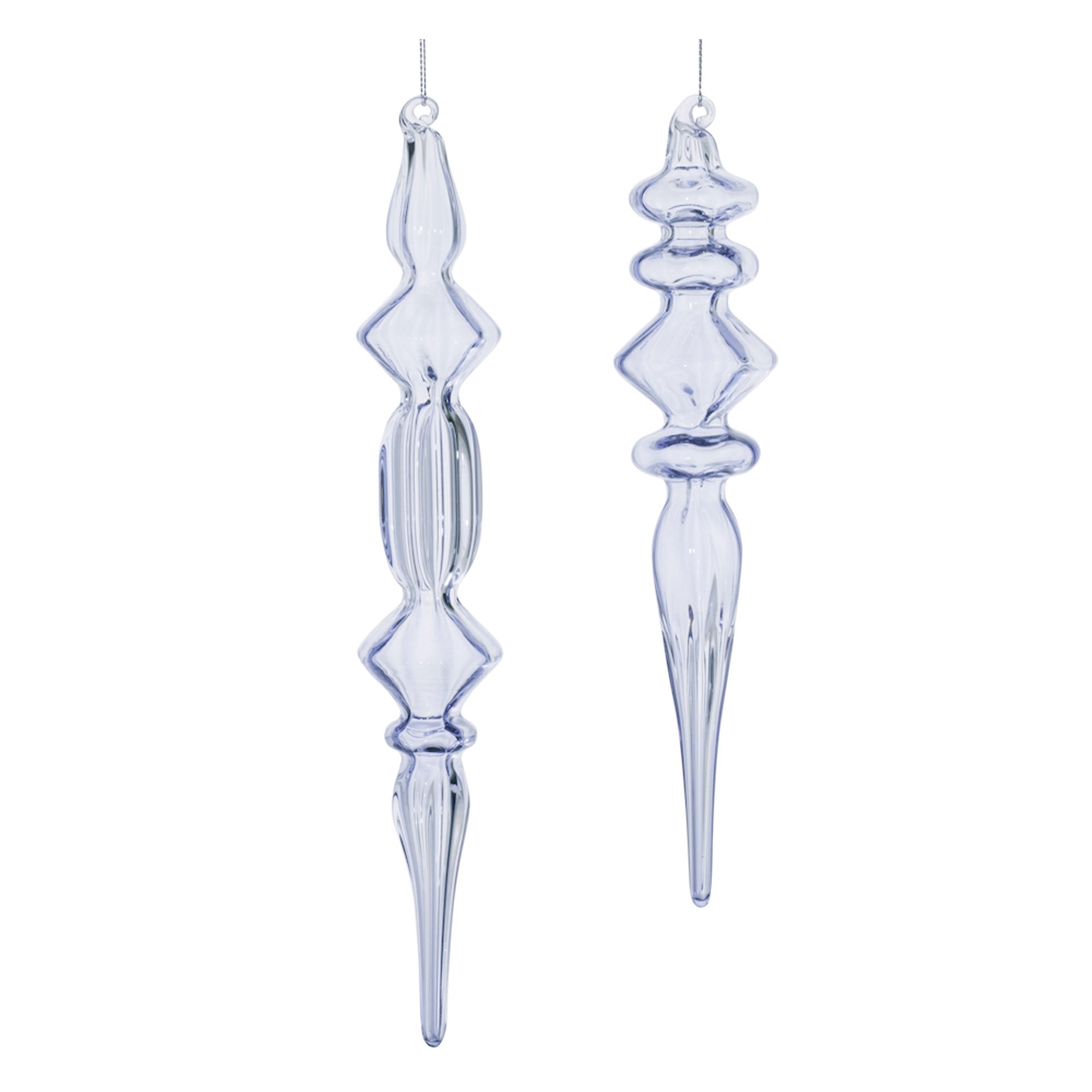 Finial (Set of 2) 9"H, 10"H Glass