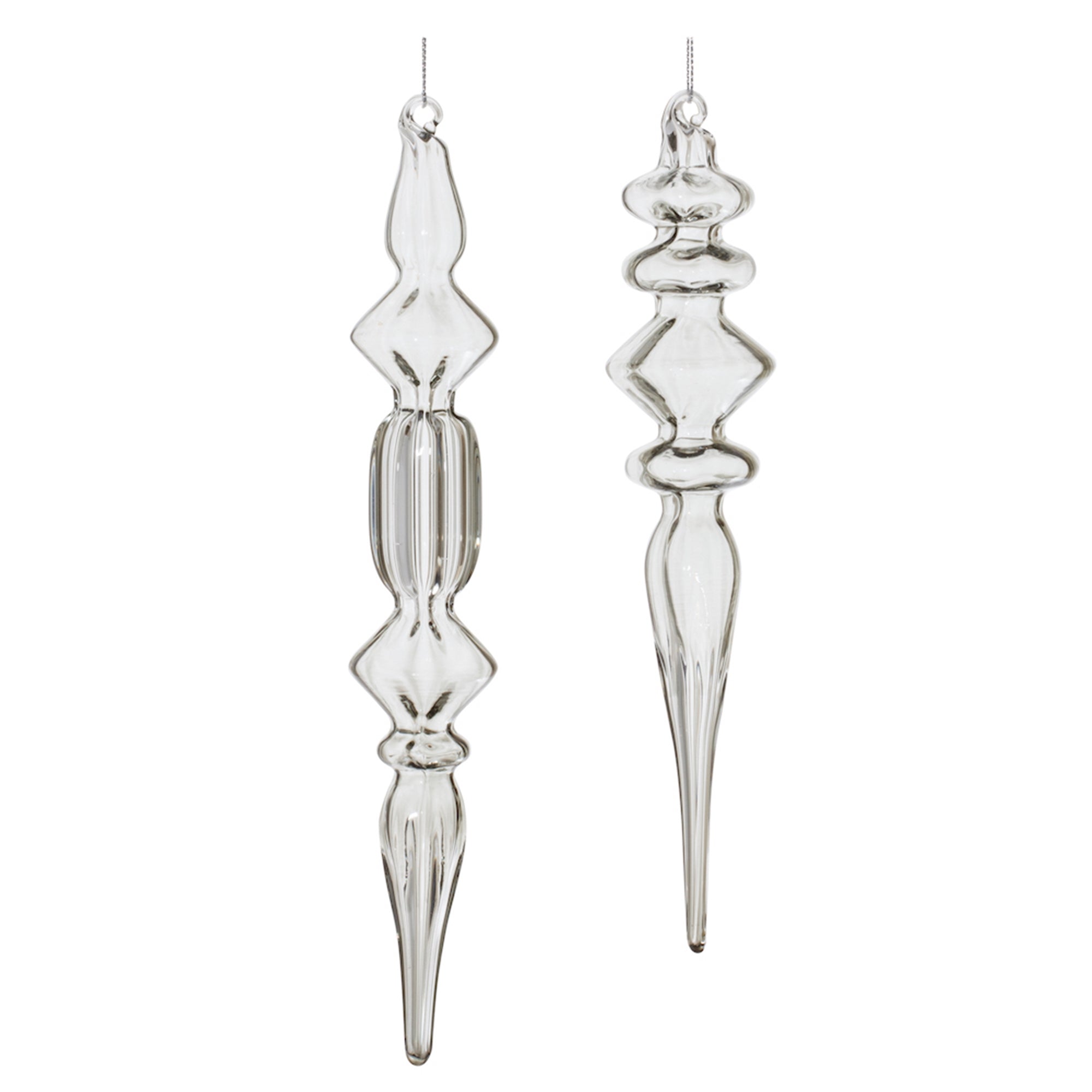 Finial (Set of 2) 9"H, 10"H Glass