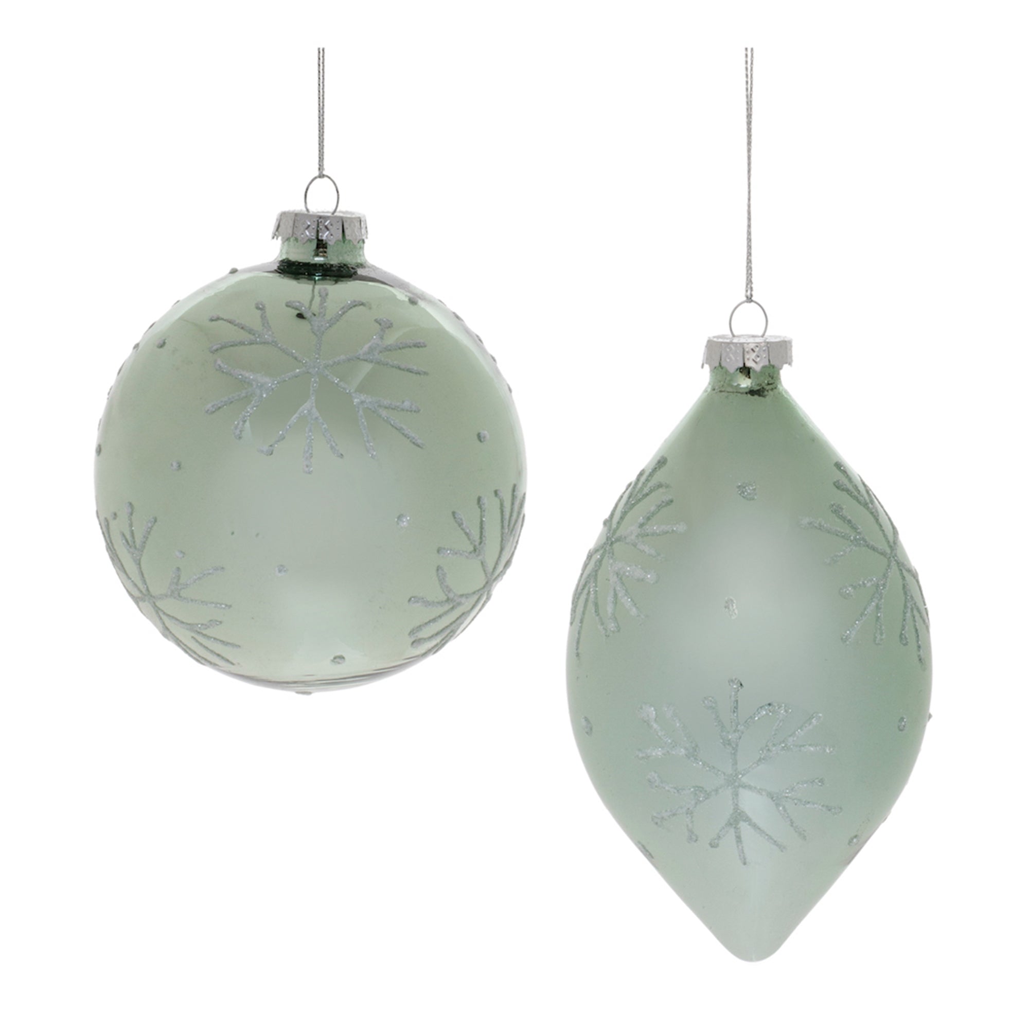 Ornament (2 Asst) 5"H, 6"H Glass