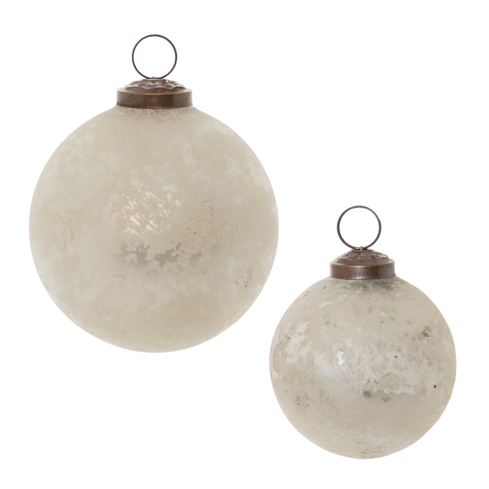 Ball Ornament (Set of 2) 3"D, 4"D Glass