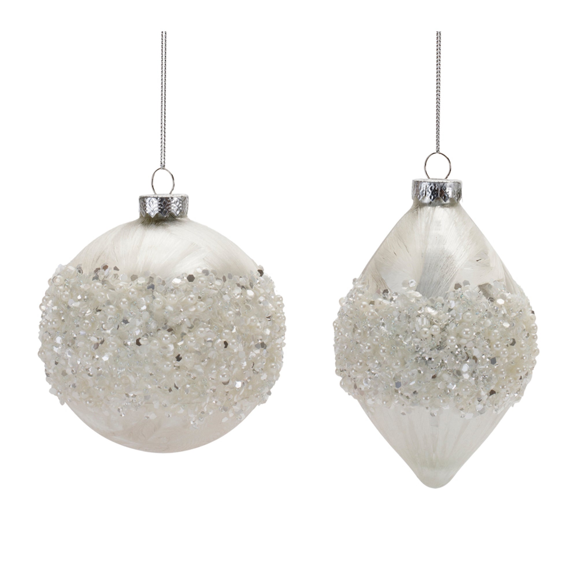 Ornament (2 Asst) 4"D, 6"H Glass