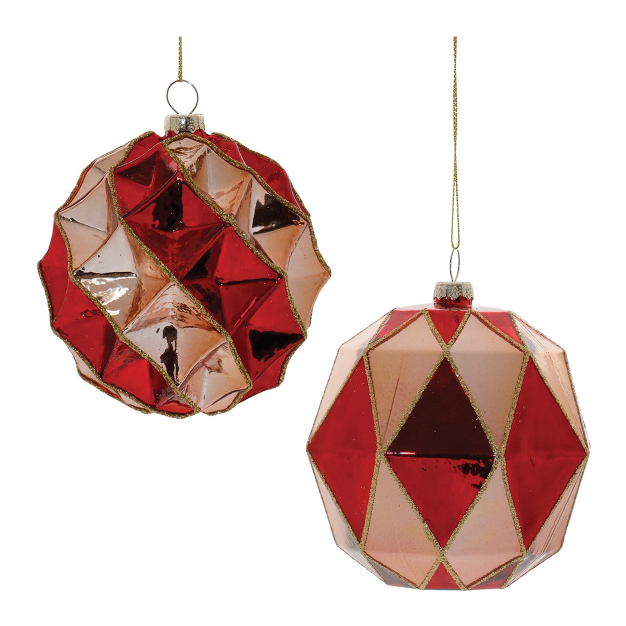 Ornament (2 Asst) 4.5"H, 5"H Glass