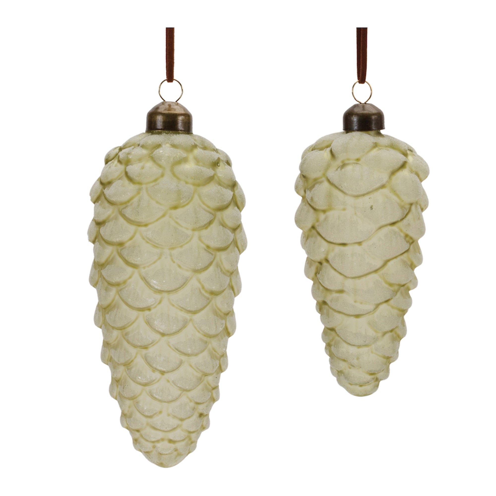 Pine Cone Ornament (Set of 2) 5.5"H, 7"H Glass
