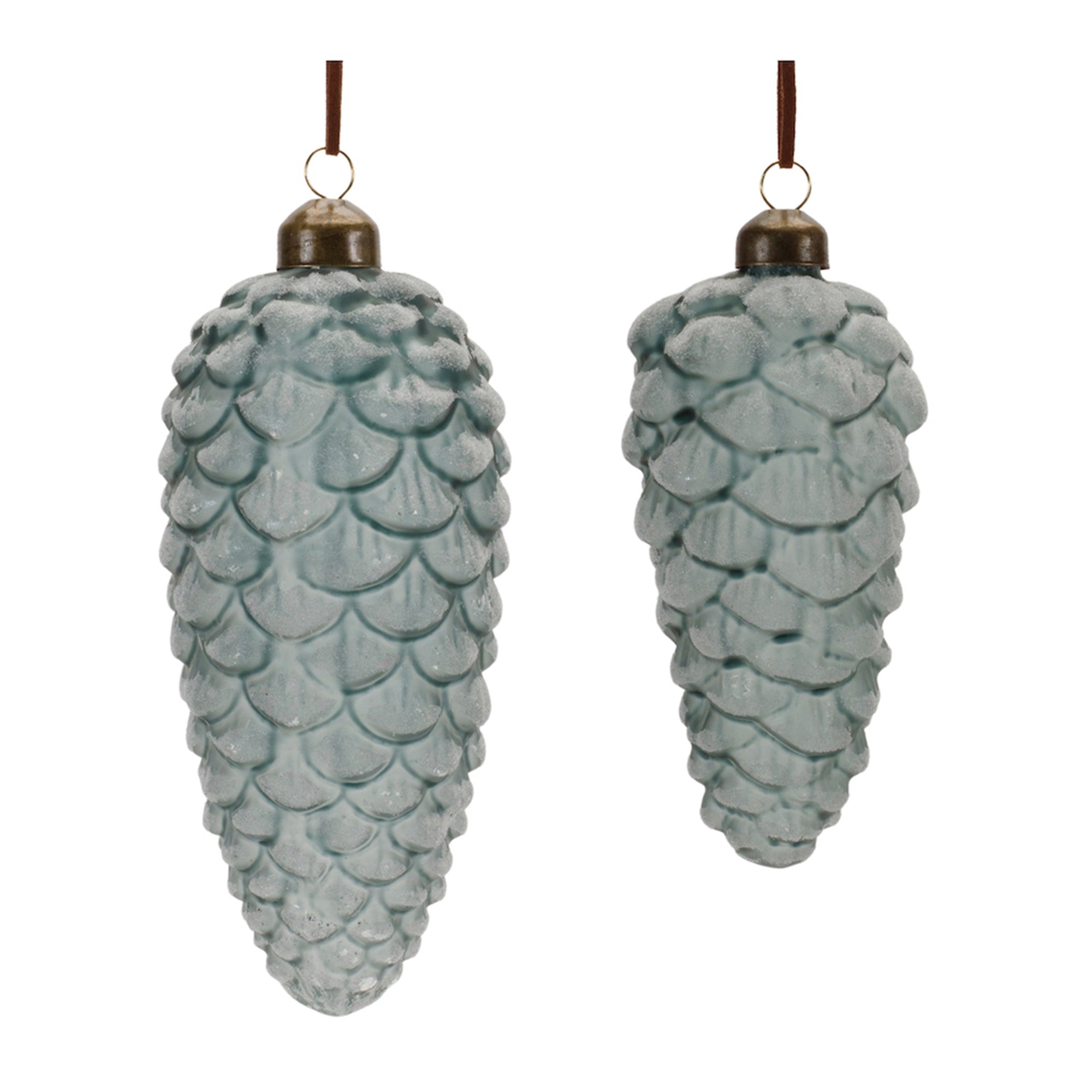 Pine Cone Ornament (Set of 2) 5.5"H, 7"H Glass