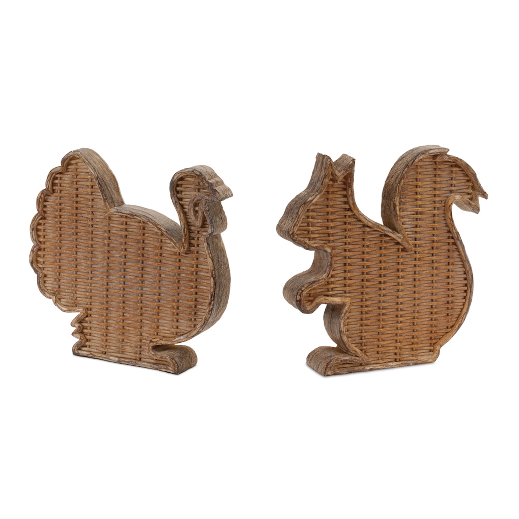 Squirrel and Turkey (2 Asst) 7"H, 7.5"H Resin