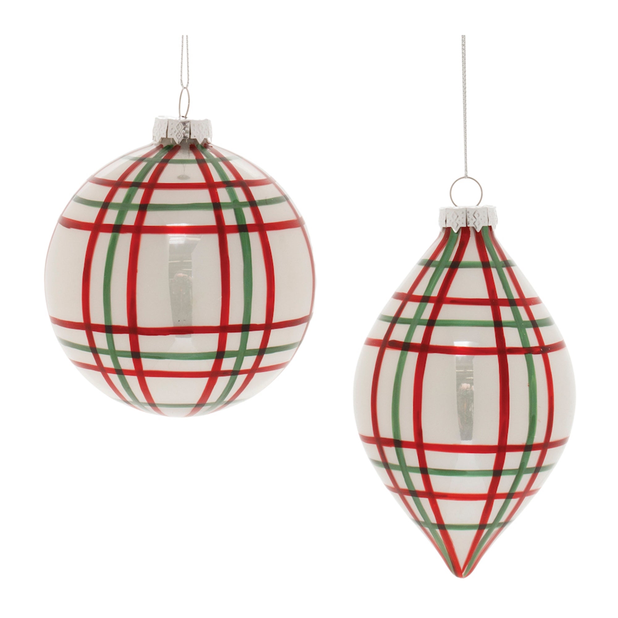 Ornament (2 Asst) 4"D, 6"H Glass
