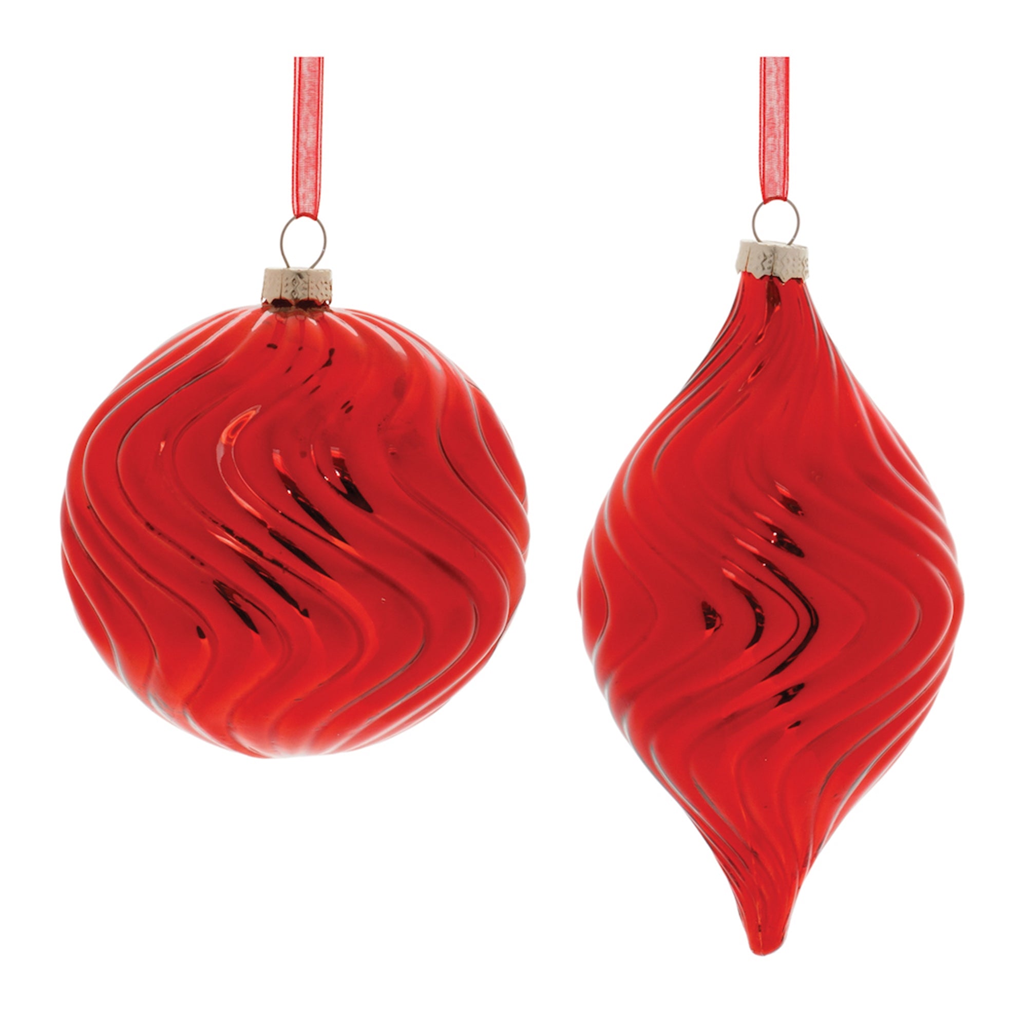 Ornament (2 Asst) 4"D, 6.5"H Glass