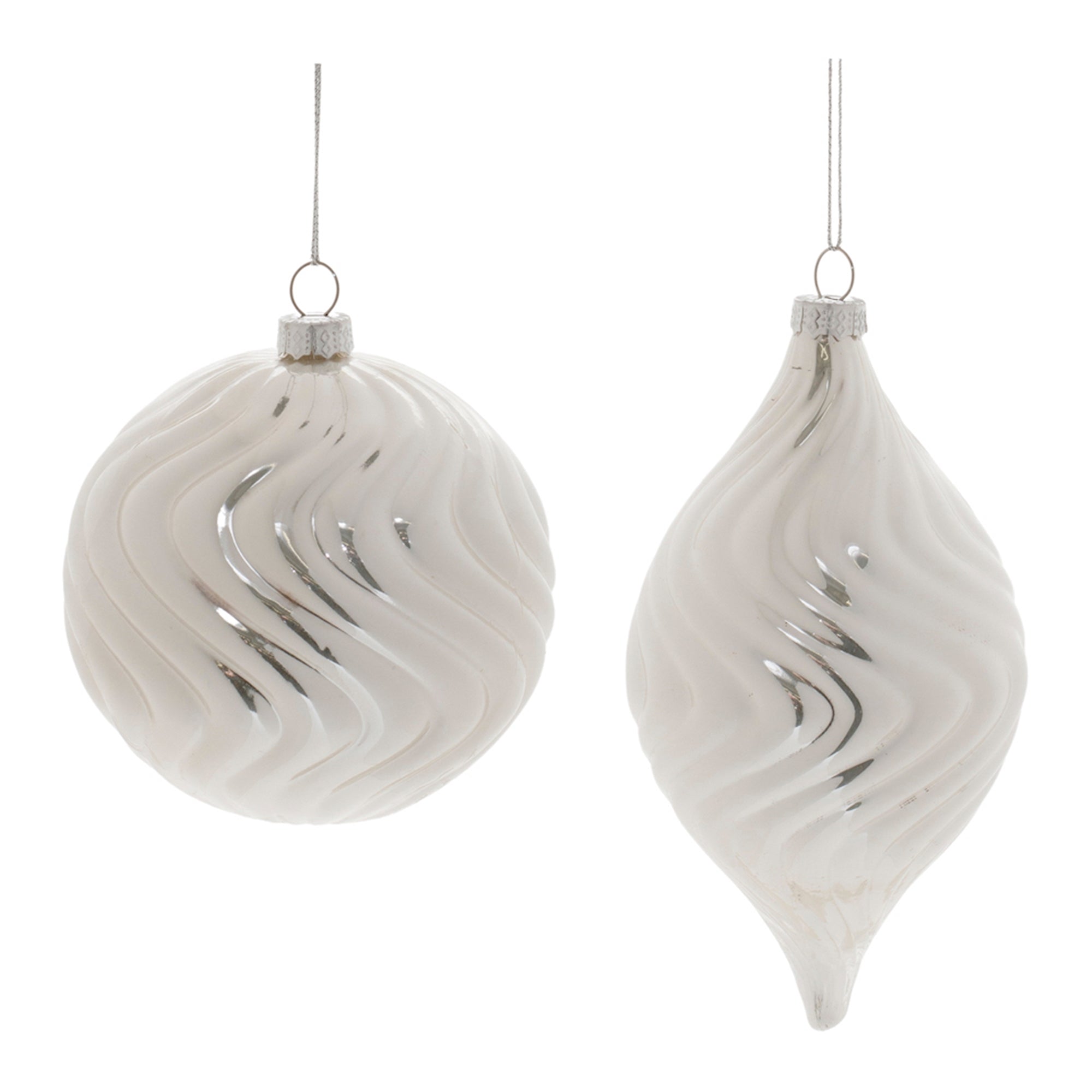 Ornament (2 Asst) 4"D, 6"H Glass