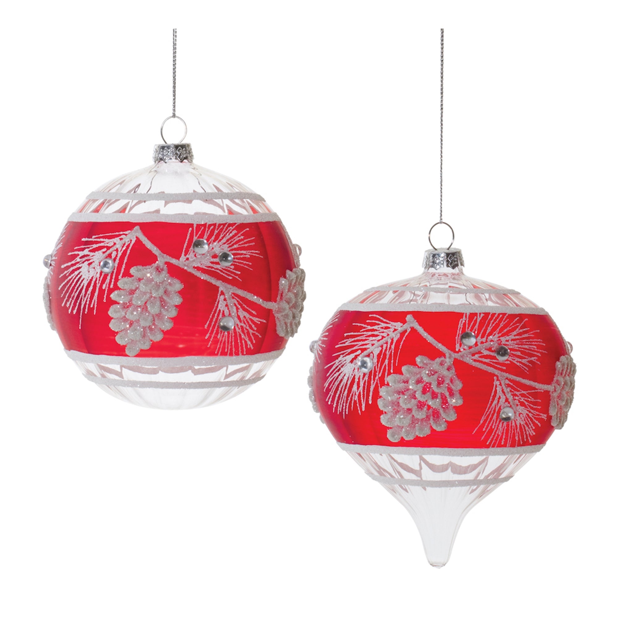 Ornament (2 Asst) 4"D, 5"H Glass