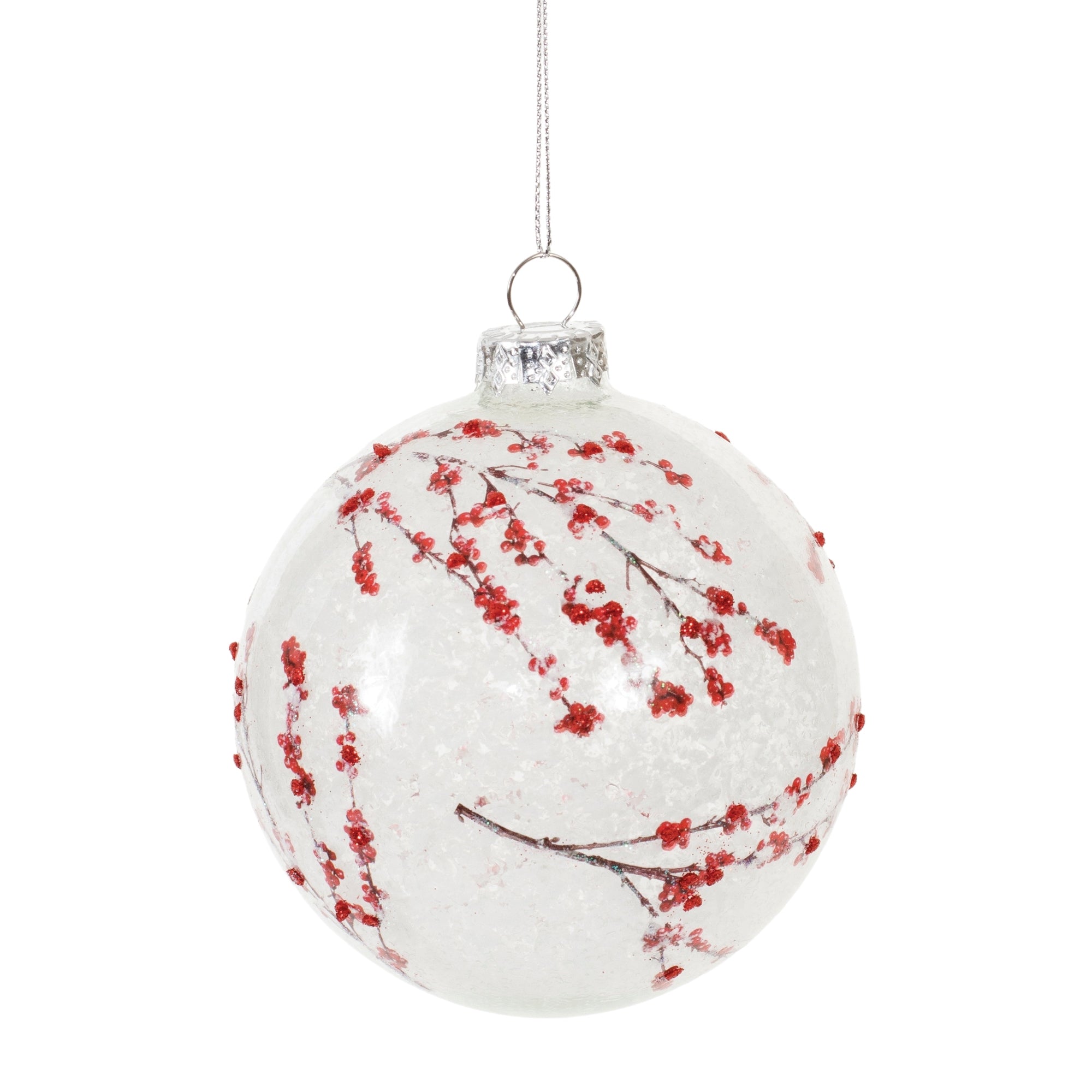 Ball Ornament 4”D Glass