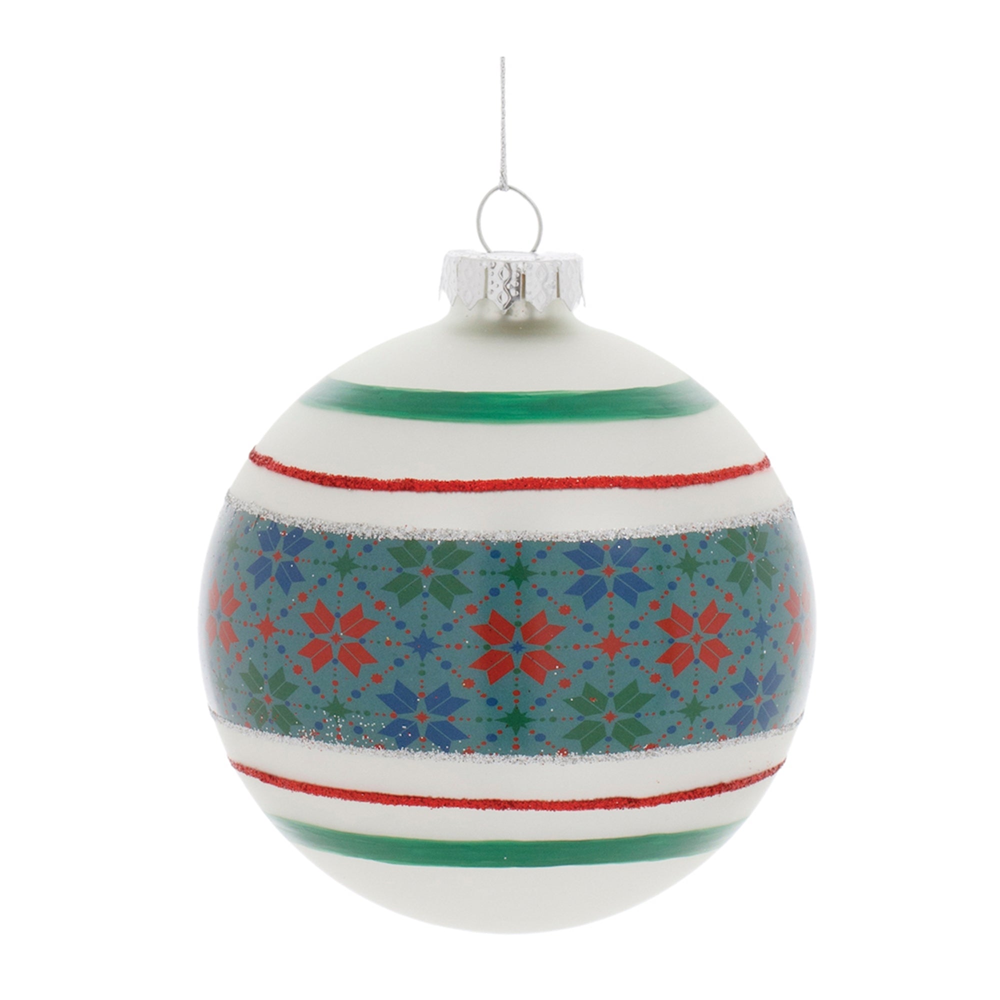 Ball Ornament 4”D Glass