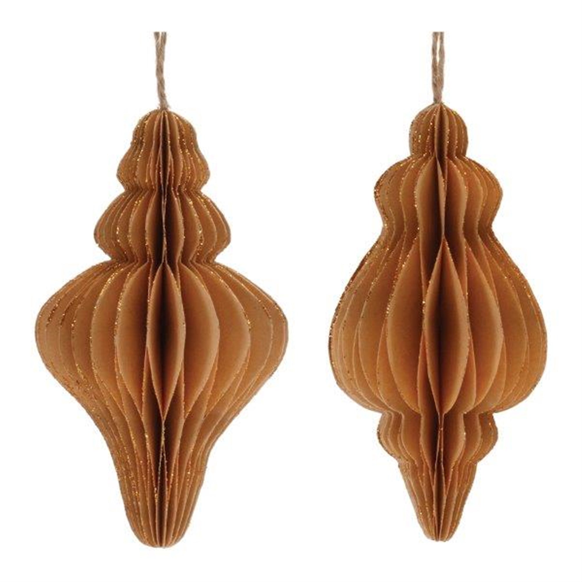 Pleated Ornament (2 Asst) 5”H Paper
