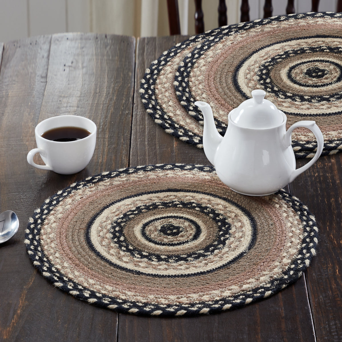 Sawyer Mill Charcoal Creme Jute Trivet Set of 3