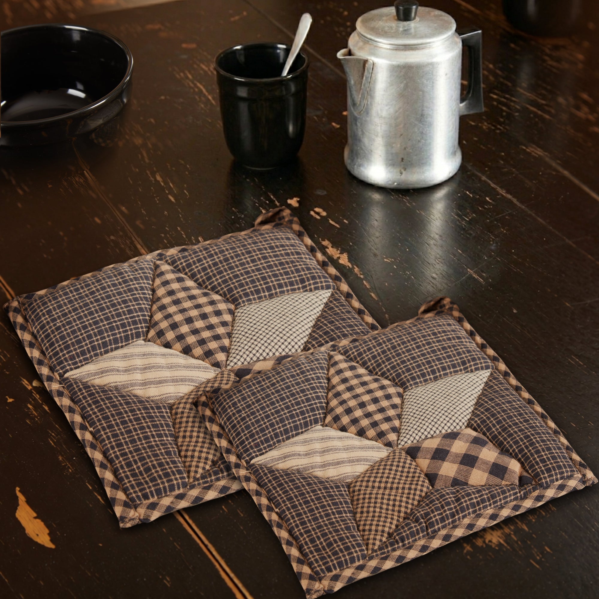 Farmhouse Star Pot Holder Set of 2 8x8