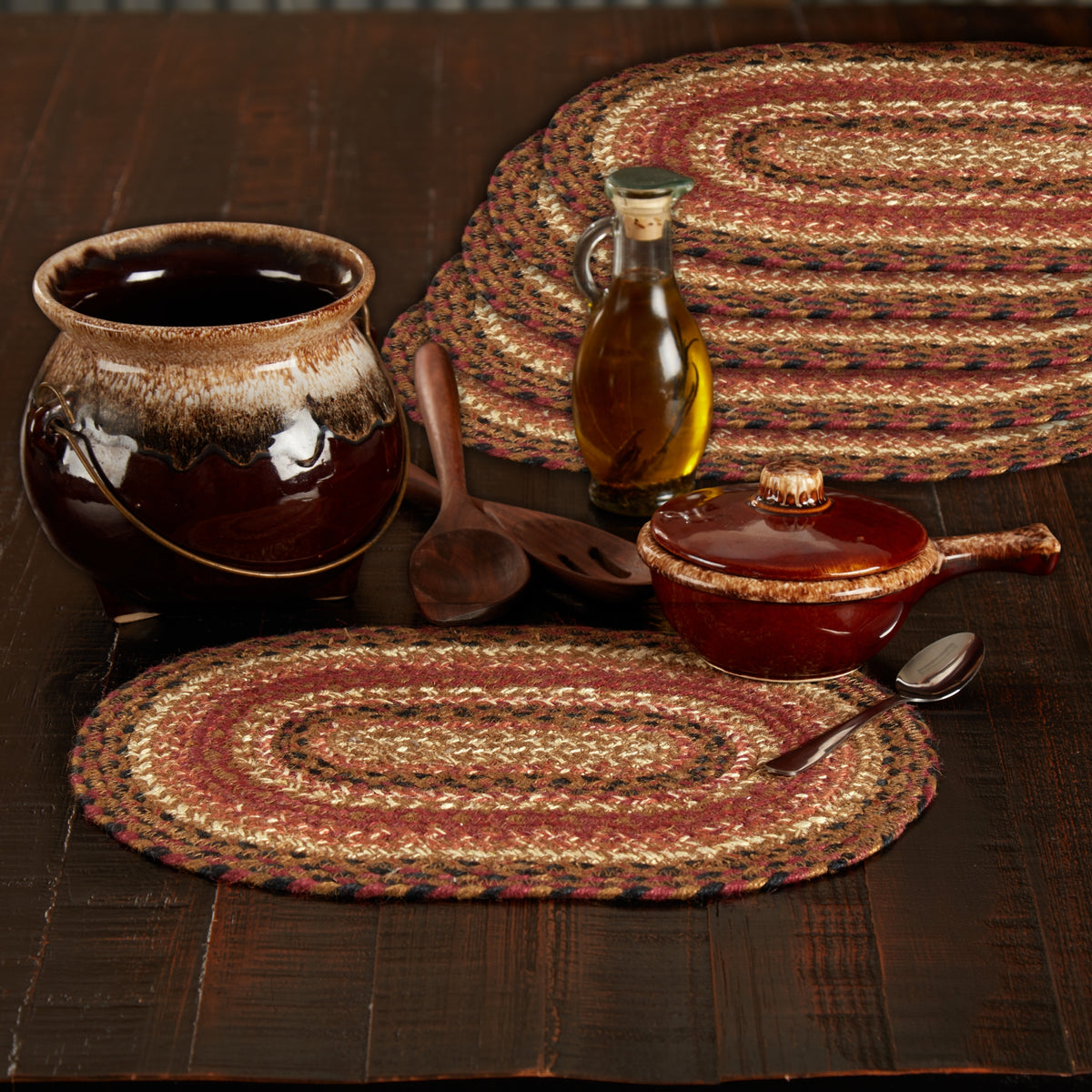 Ginger Spice Jute Oval Placemat Set of 6 10x15