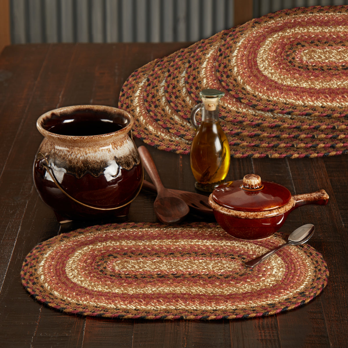 Ginger Spice Jute Oval Placemat Set of 6 12x18