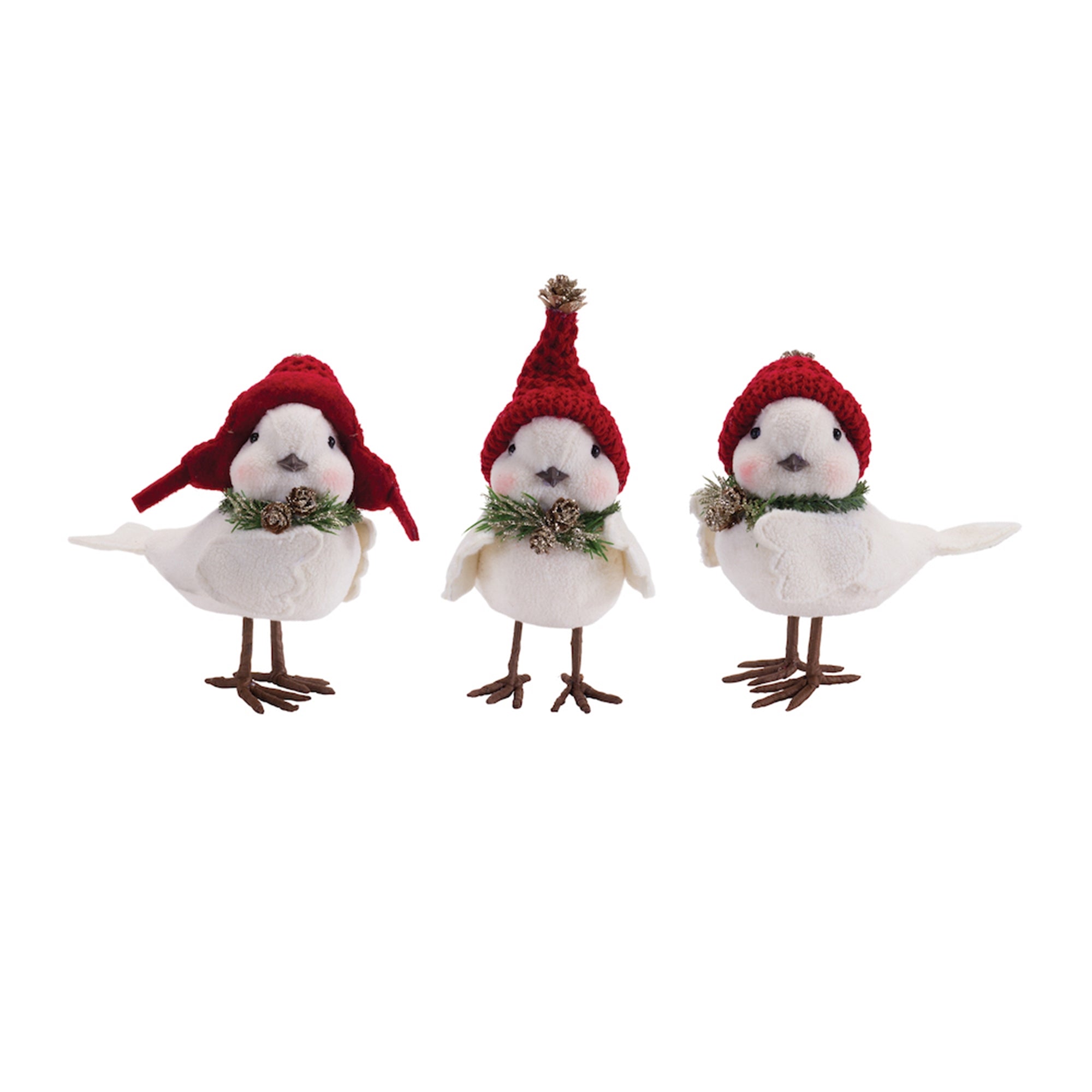 Winter Bird (3 Asst) 6"H, 6"H, 7"H Foam/Polyester