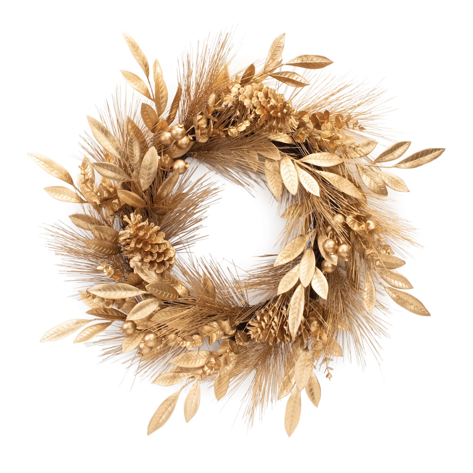 Pine/Bay Leaf and Berry Wreath 25.5”D /PVC