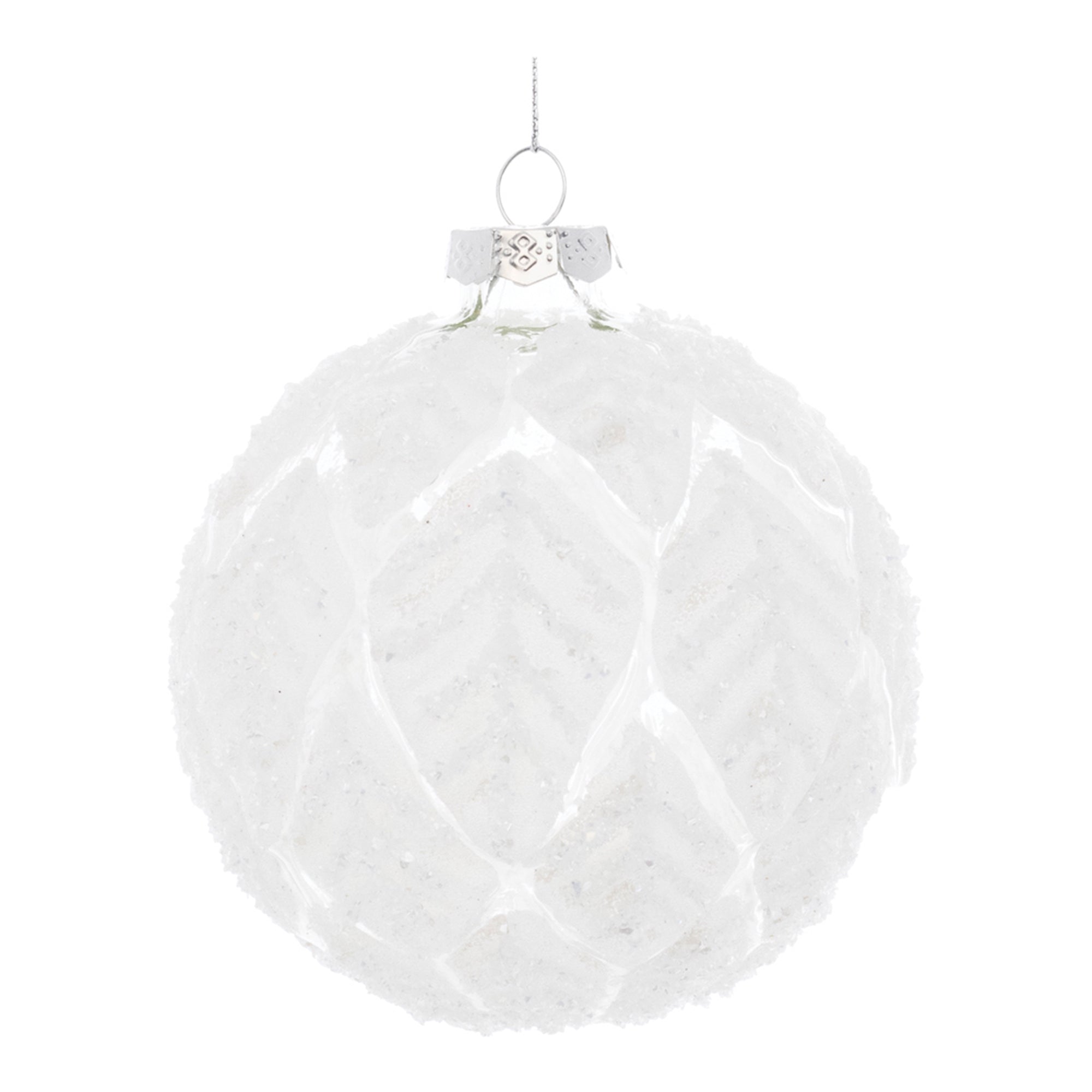 Ball Ornament 4”D Glass