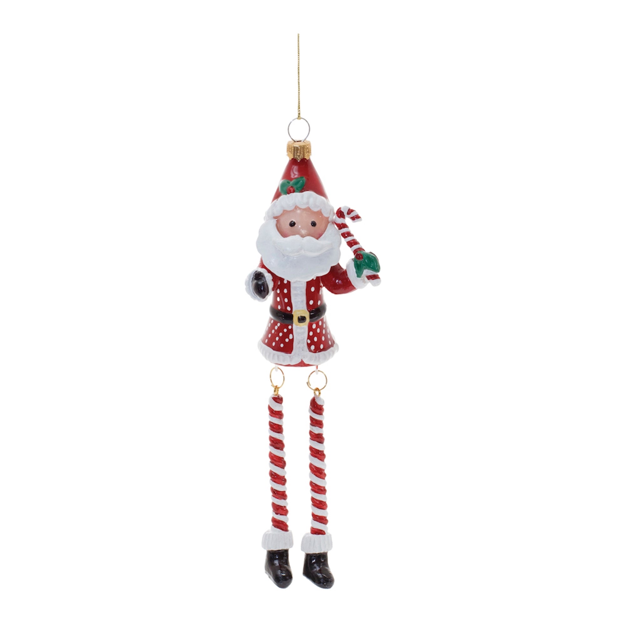 Santa Ornament 8”H Glass/Resin