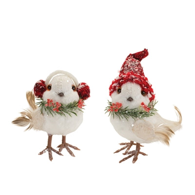 Winter Birds (2 Asst) 4.5”H Foam/Polyester