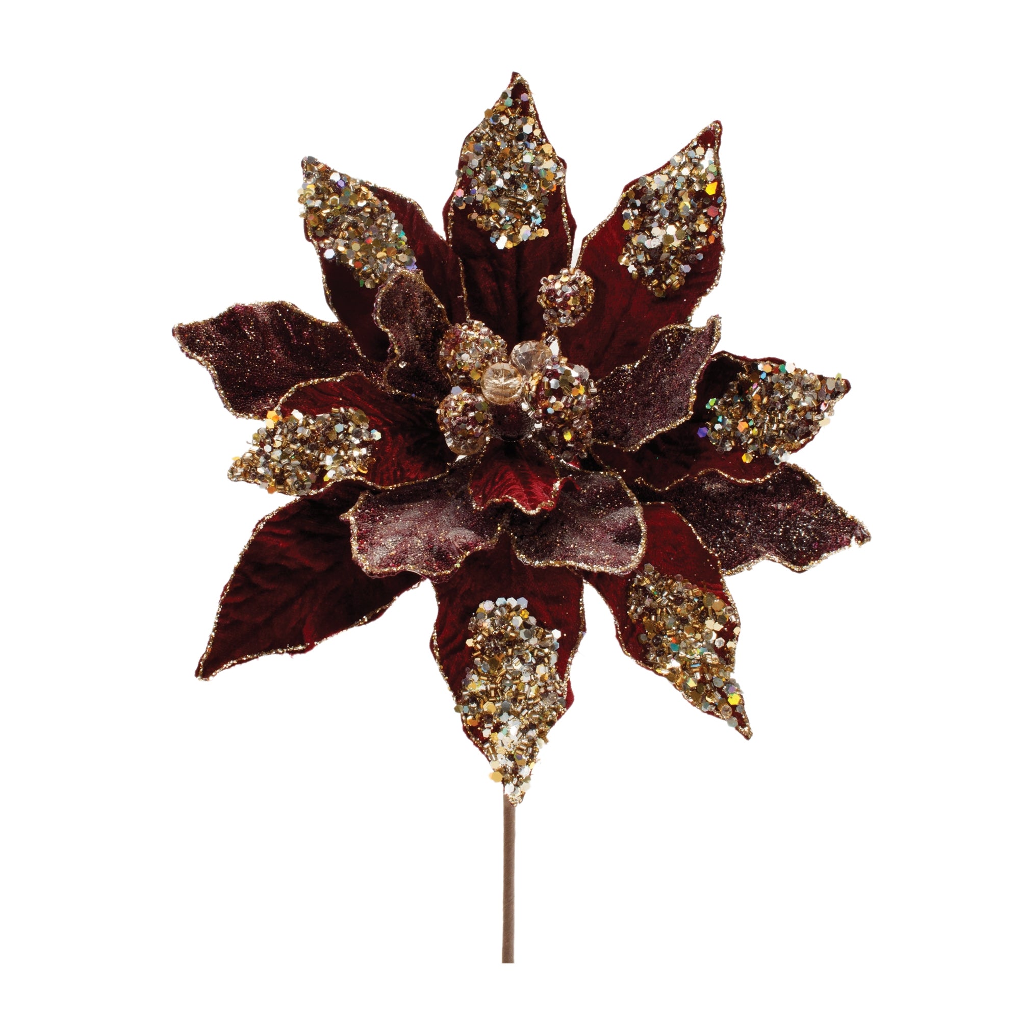 Poinsettia Stem 28”H Velvet