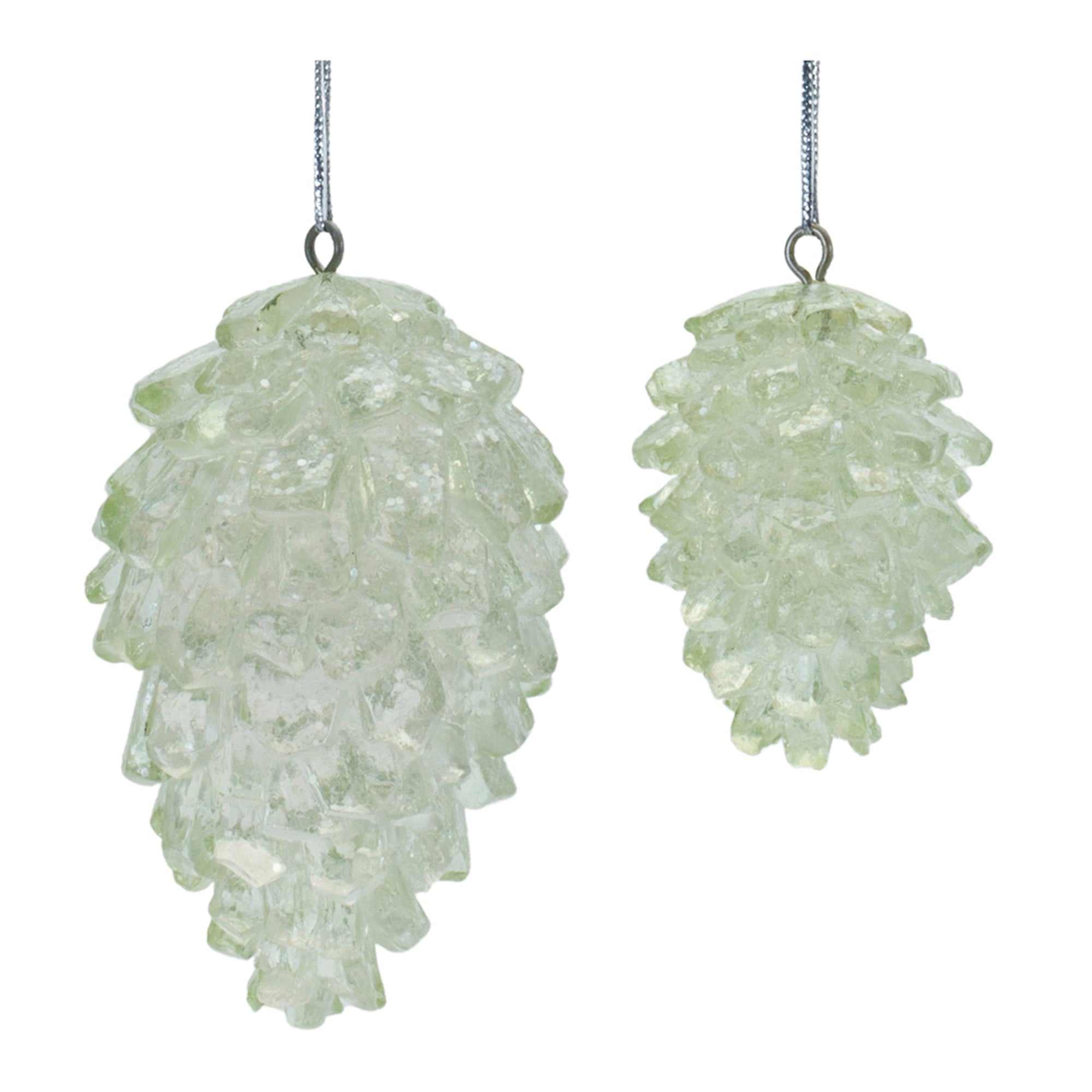 Pine Cone Ornament (Set of 2) 2.75"H, 4"H Resin