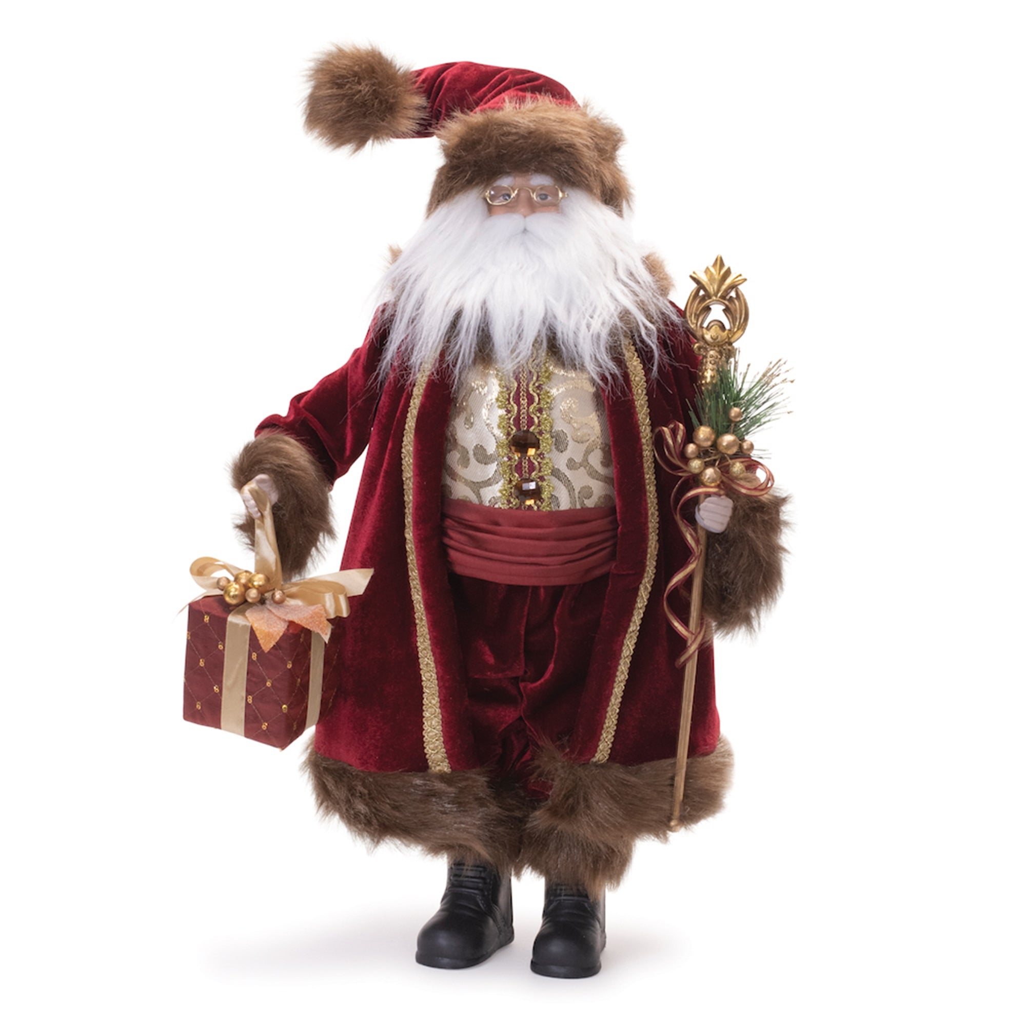 Santa w/Package 22”H Fabric/