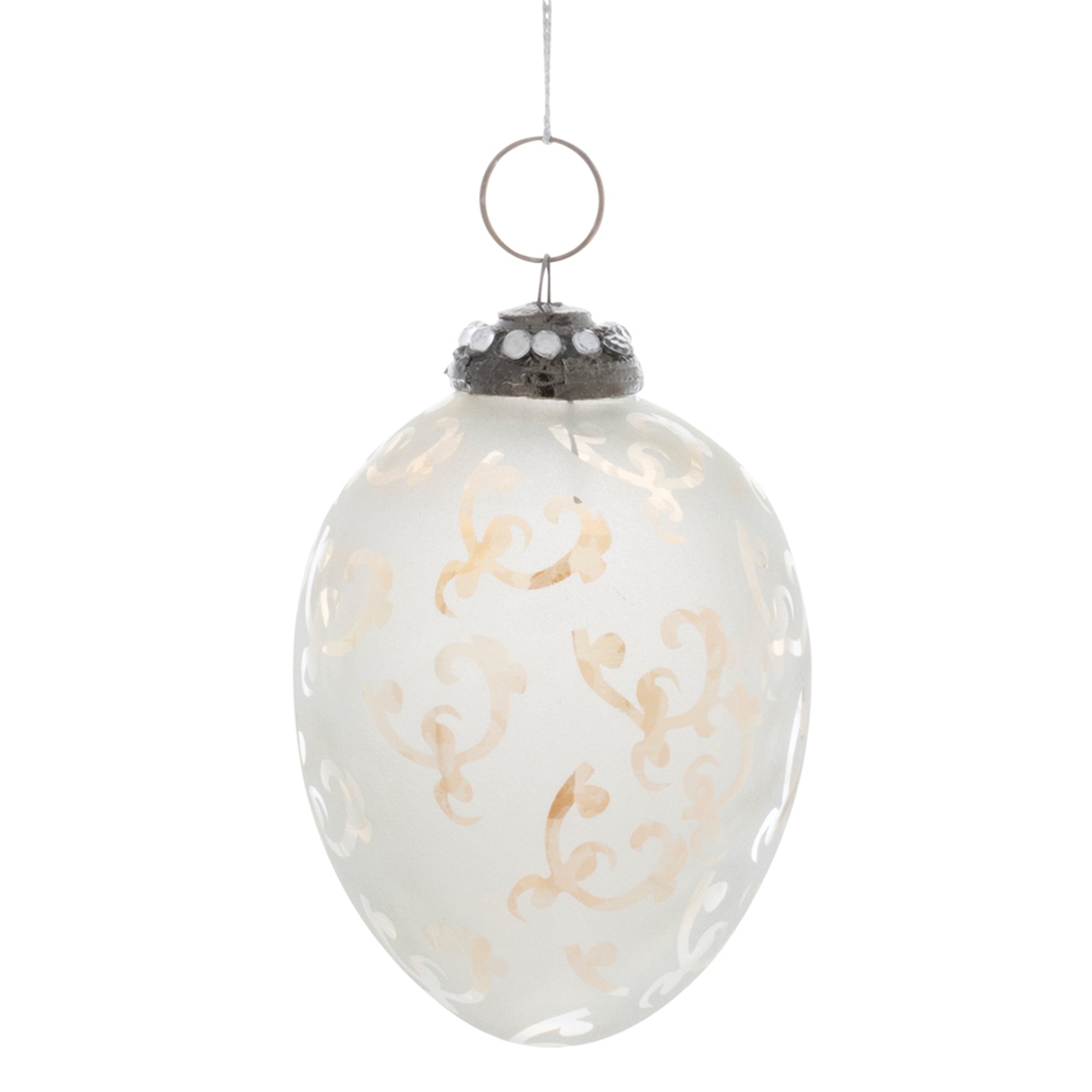 Egg Ornament 4”H Glass
