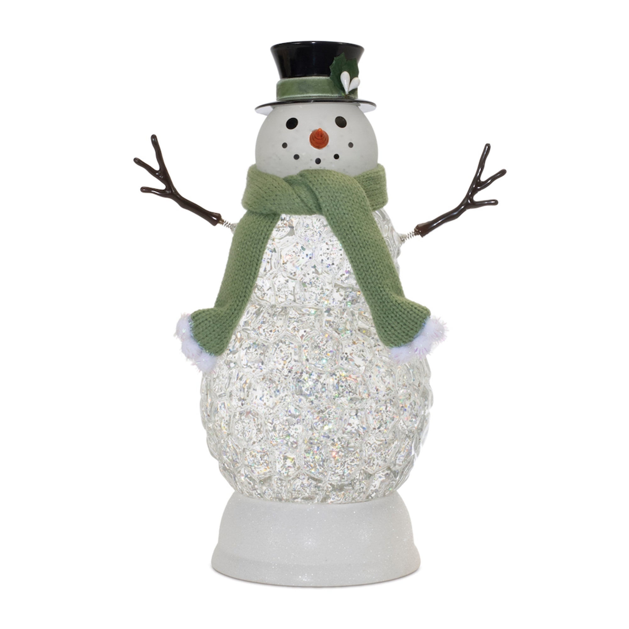 LED Snowman 11”H  6 Hr Timer 3 AA Batteries, Not Included or USB Cord Included